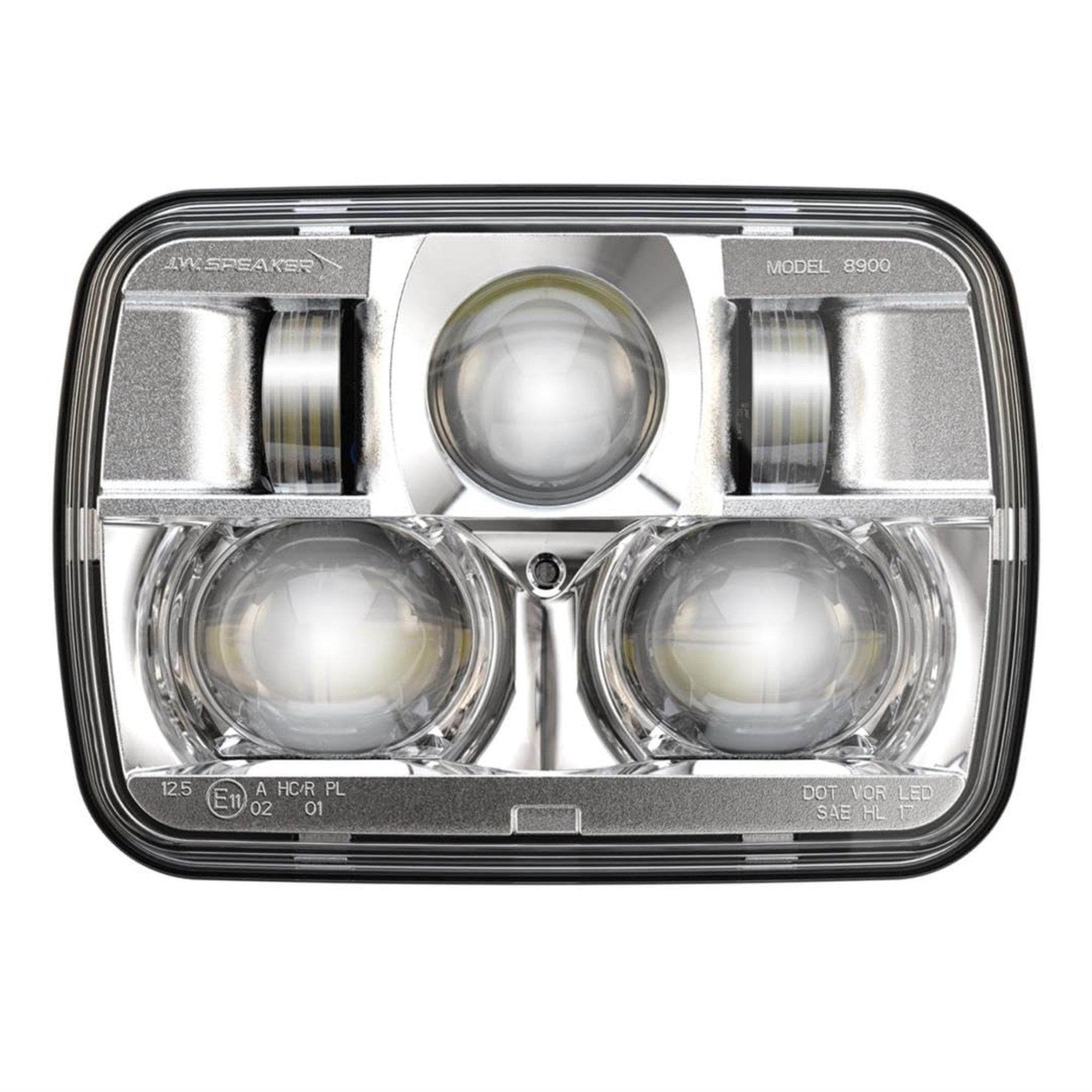 J.W. Speaker 12-24V Dot/Ece Led Rht High & Low Beam Headlight With Chrome Inner Bezel