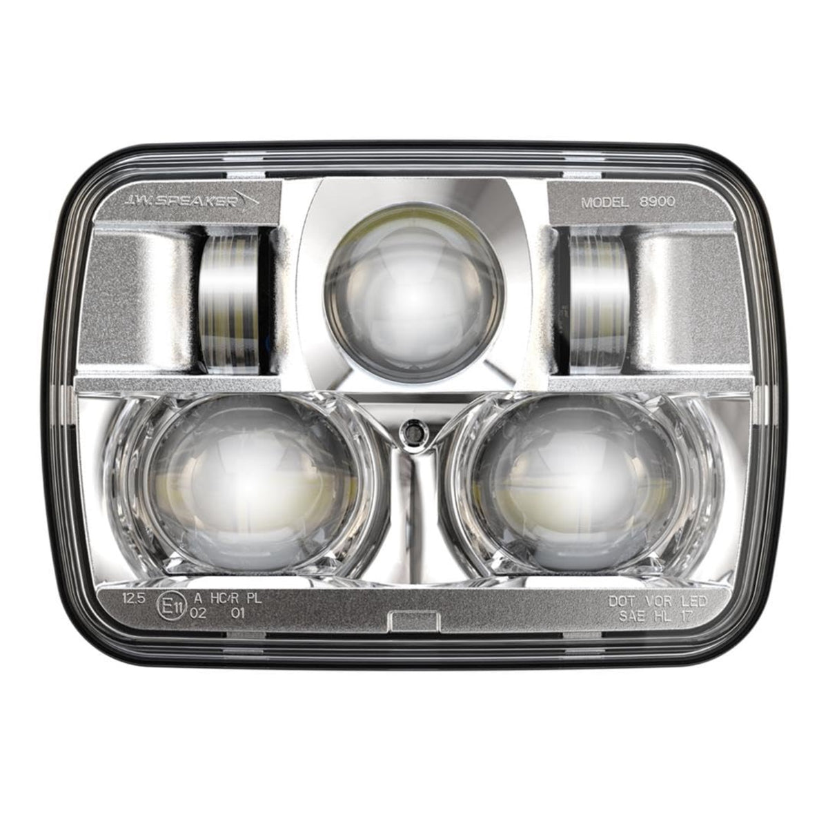 J.W. Speaker 12-24V Dot/Ece Led Rht High & Low Beam Headlight With Chrome Inner Bezel