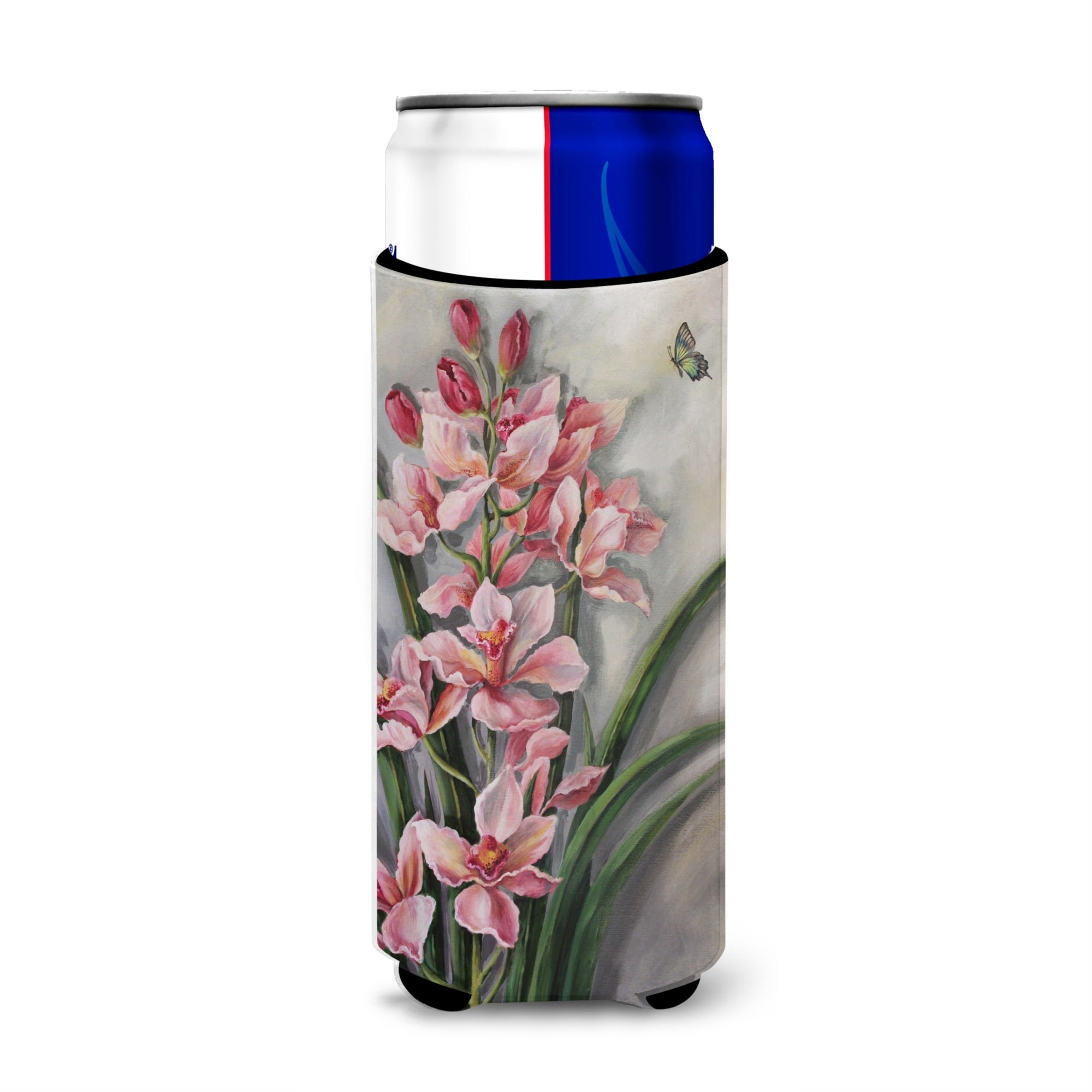 Caroline'S Treasures Orchids By Judith Yates Michelob Ultra Koozies For Slim Cans, Multicolor