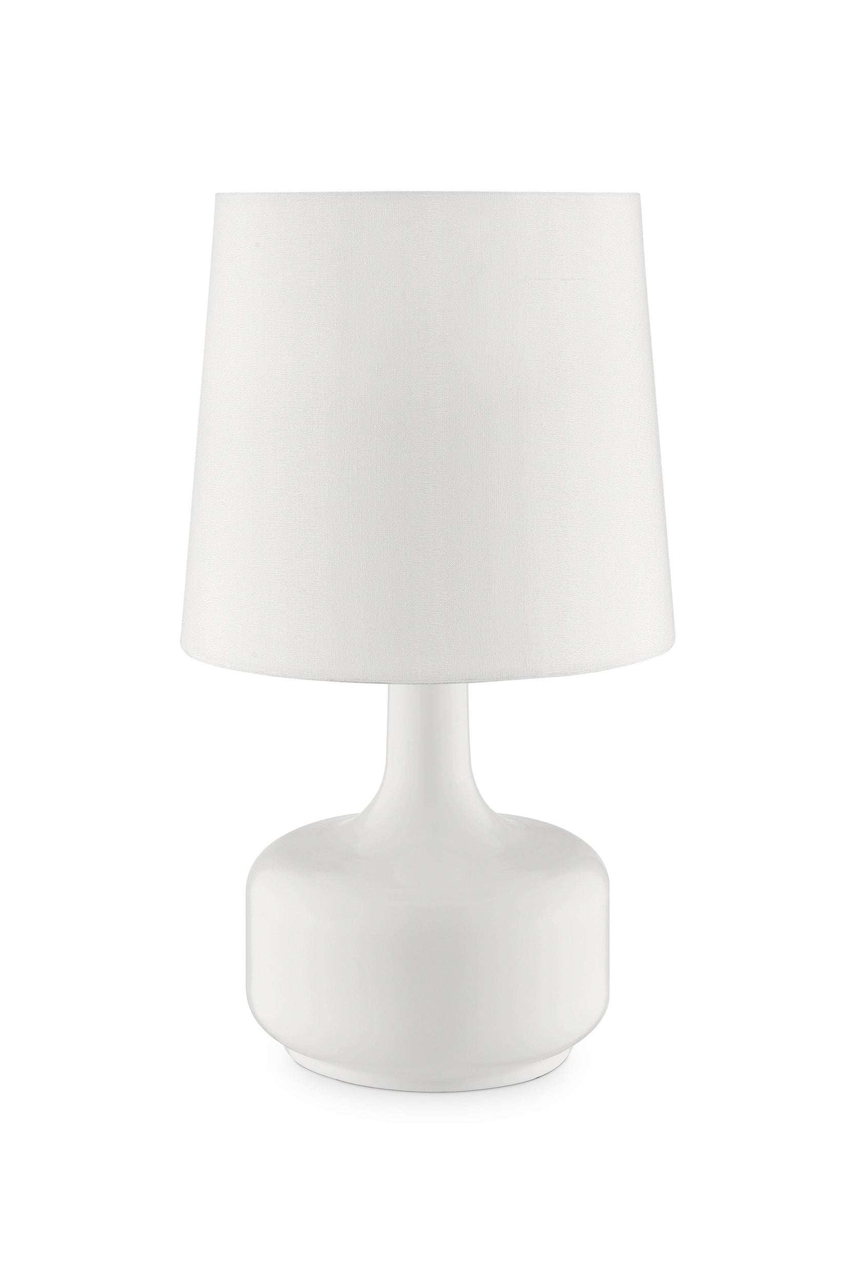 17.25 Tall Cheru Modern Mid-Century Touch On Table Lamp, Powder White