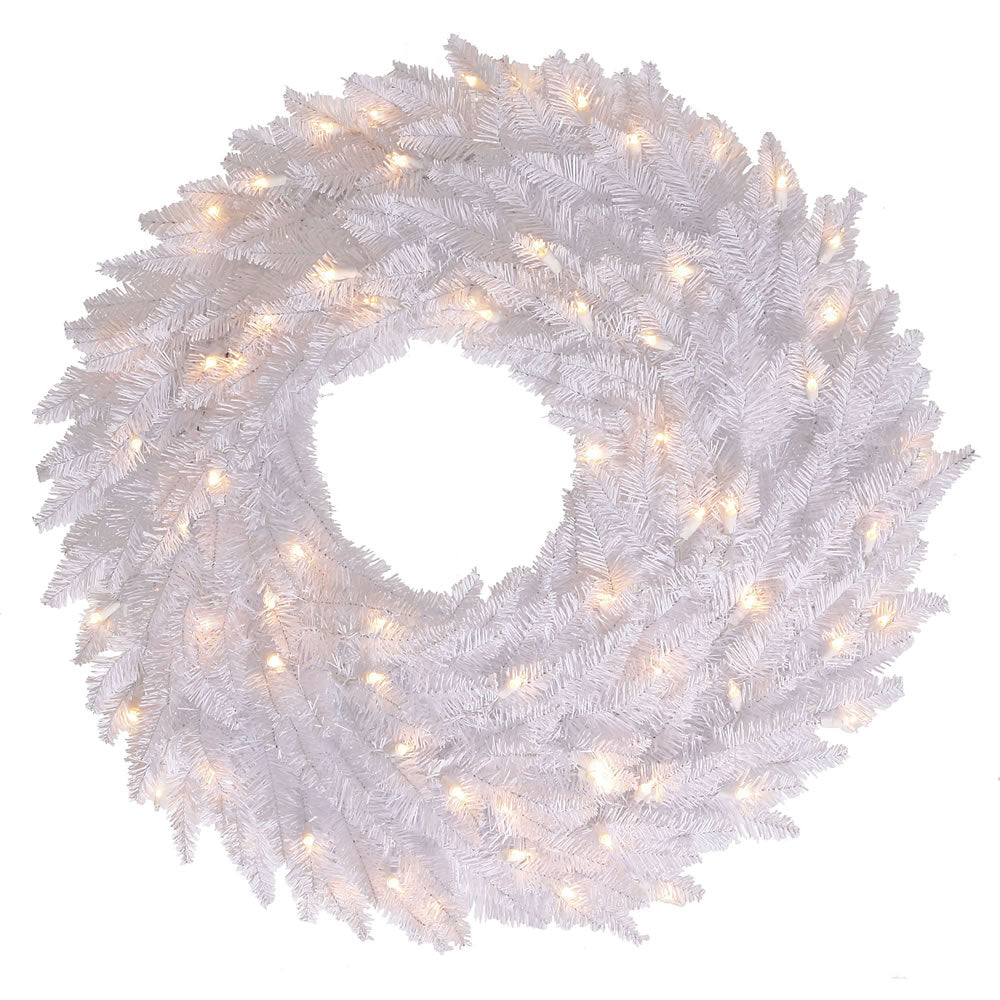 Vickerman 60″ White Fir Wreath DL LED 200WmWt 760T - K160361LED