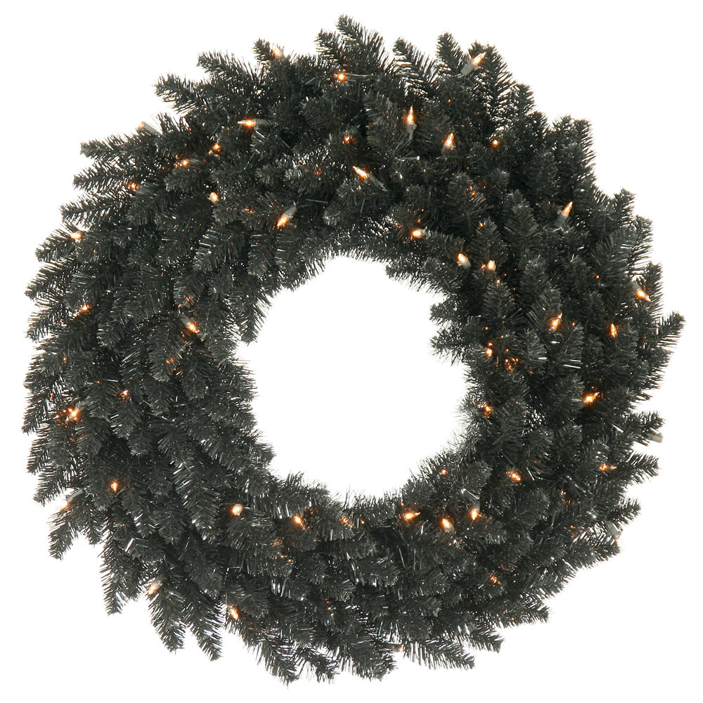Vickerman 30″ Black Fir Wreath DL LED 100WmWt 260T - K161831LED