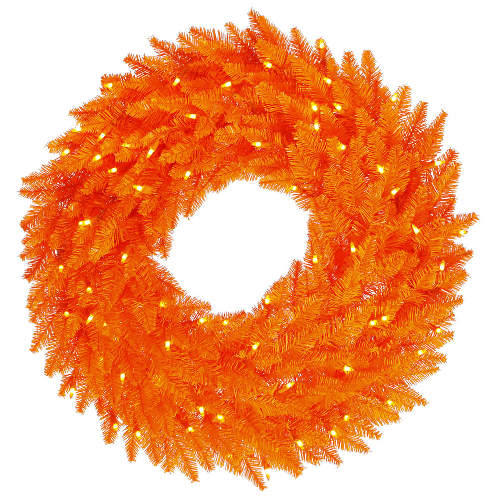 Vickerman 30″ Orange Wreath DuraL LED 100Org 260T - K162431LED