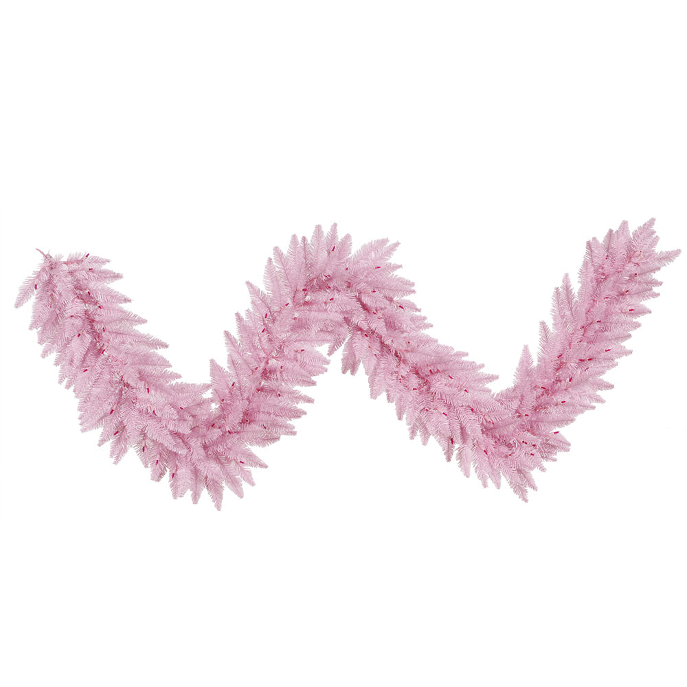 Vickerman 9'x14″ Pink Fir Garland 250T - K163814