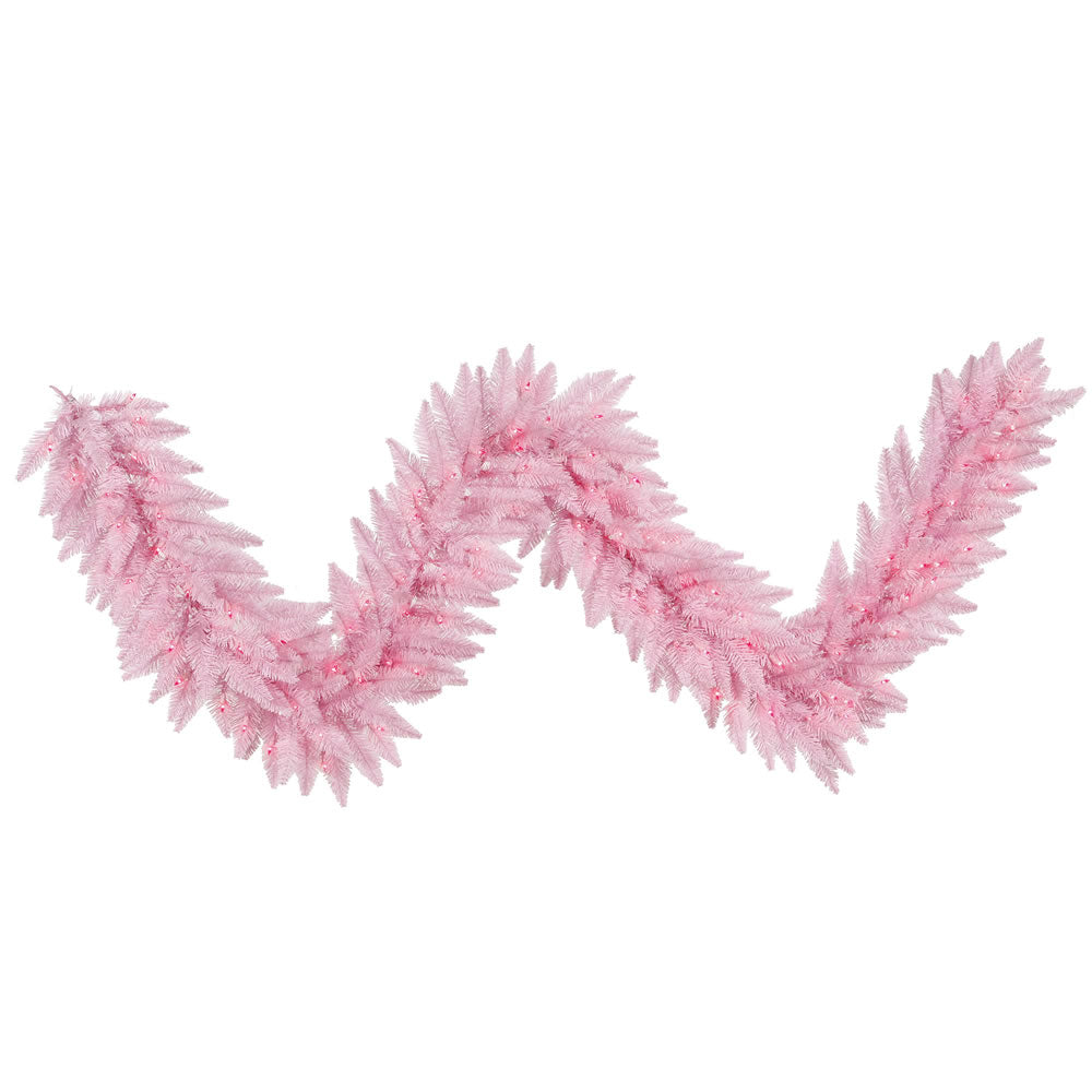 Vickerman 9'x14″ Pink Fir Garland DL LED 100Pk 250 - K163815LED
