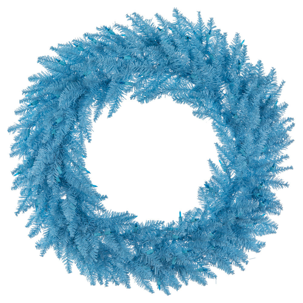 Vickerman 36″ Sky Blue Wreath DuraL 100BL 320T - K164337