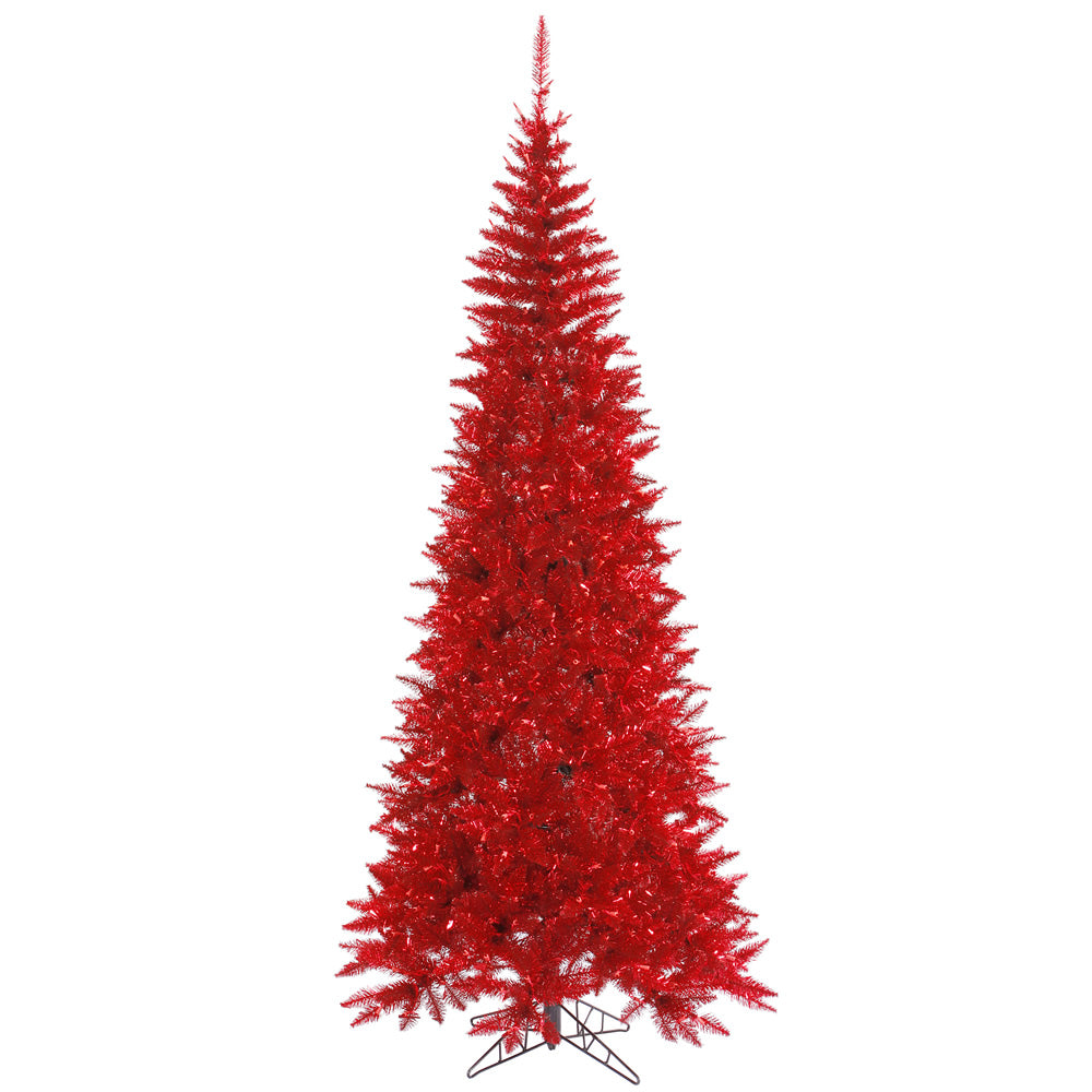 Vickerman 9'x46″ Tinsel Red Slim Fir Tree 1798T - K165080