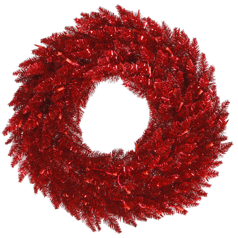 Vickerman 24″ Tinsel Red Fir Wreath 210T - K165224
