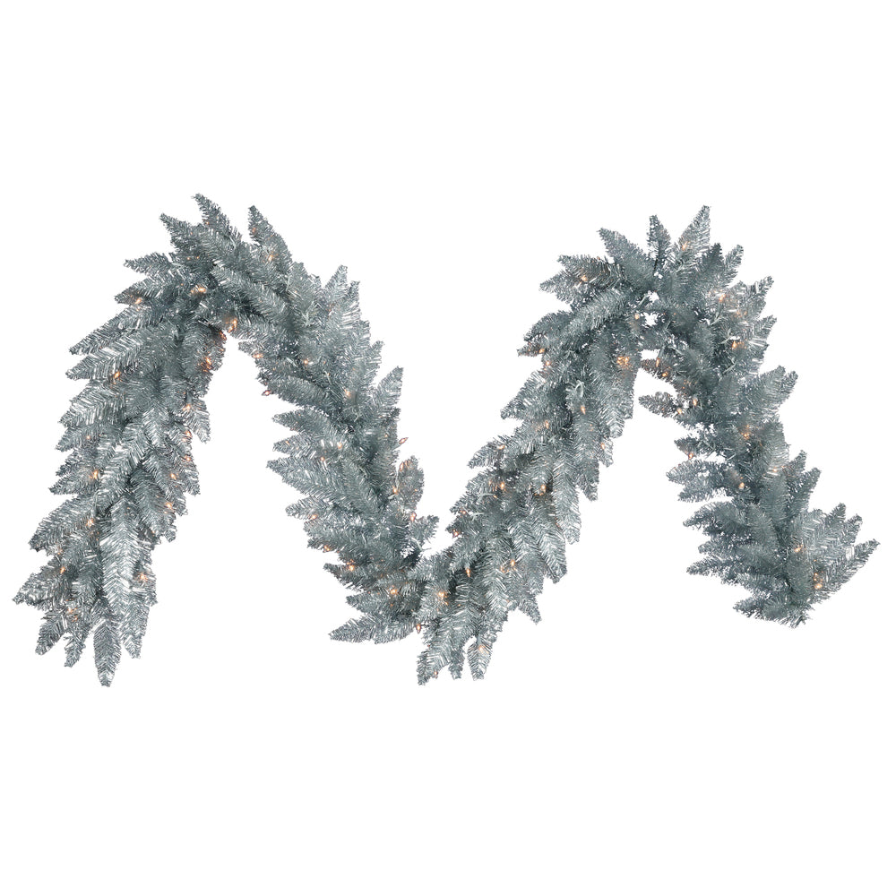 Vickerman 9'x14″ Silver Garland DL LED 100WmWt - K166915LED