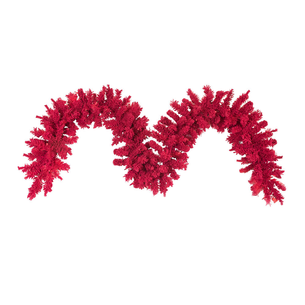 Vickerman 9'x14″ Flocked Red Fir Garland 210T - K168114