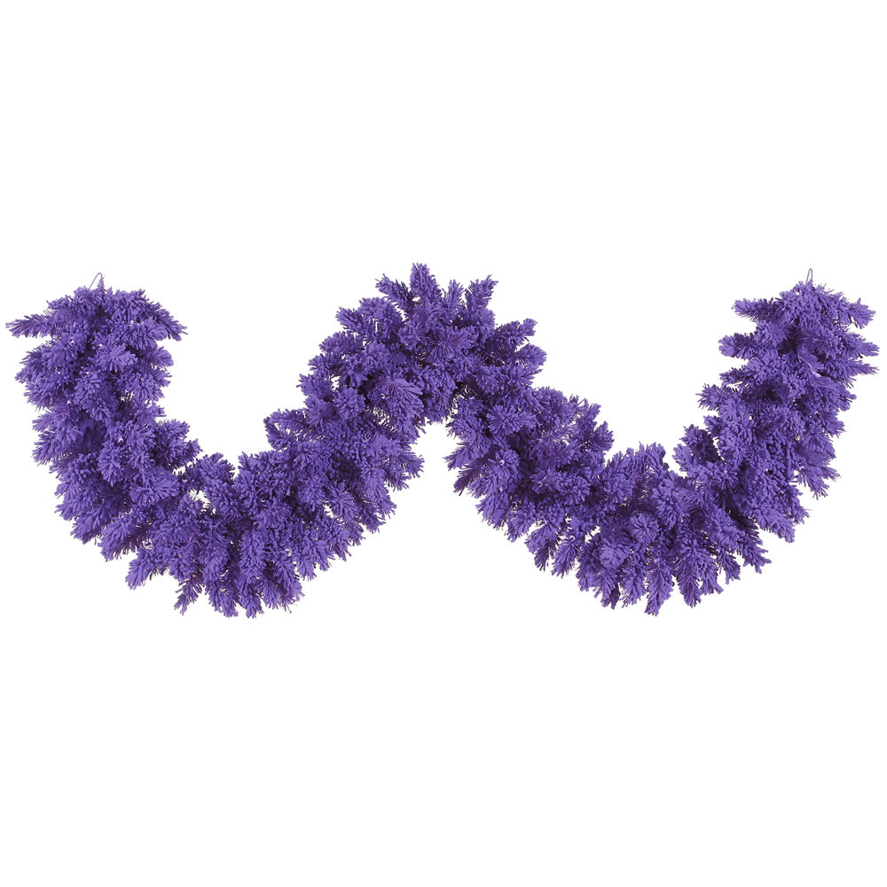 Vickerman 9'x14″ Flocked Purple Fir Garland 210T - K168414