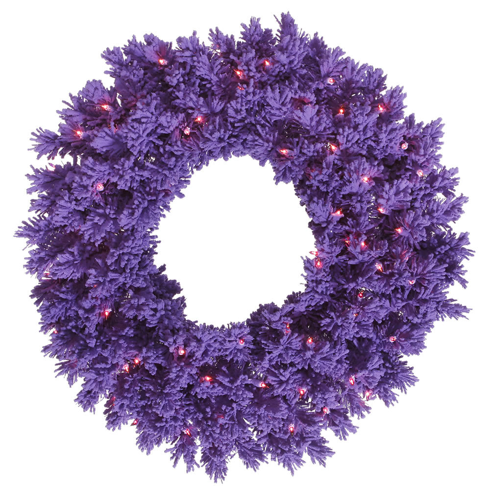 Vickerman 30″ Flk Purple Wreath DuraL LED 100 Pr 1 - K168431LED