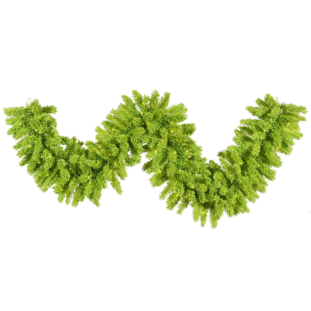 Vickerman 9'x 14″ Flk Lime Garland DurL LED 100Lm - K168615LED