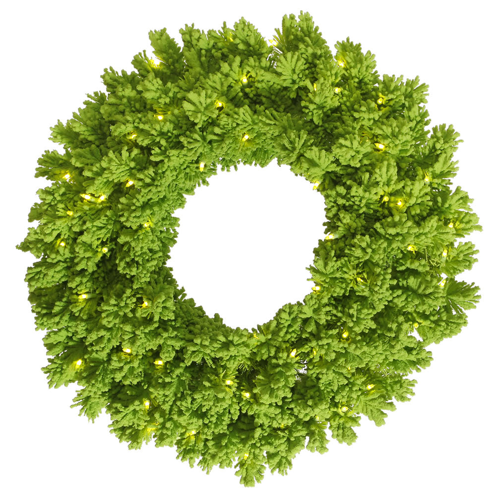 Vickerman 30″ Flocked Lime Wreath DuraL LED100Lime - K168631LED
