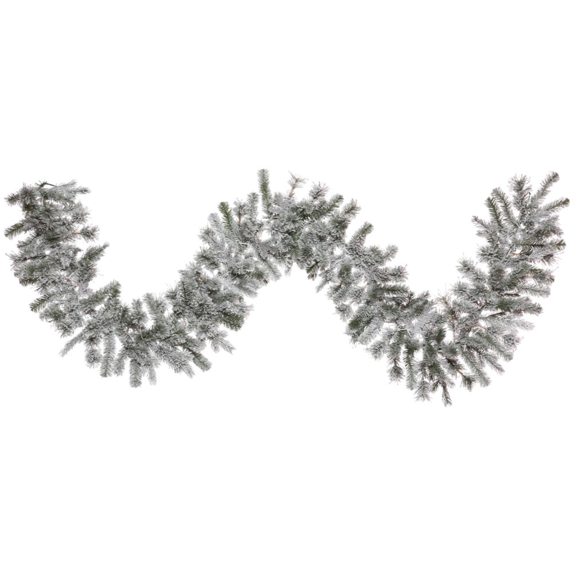9' x 14” Flocked Kiana Pine Garland 300T