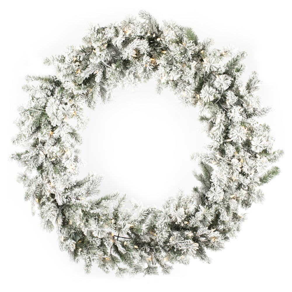 Vickerman 48” Flocked Kiana Wreath Dura-Lit 150WW - K173548LED