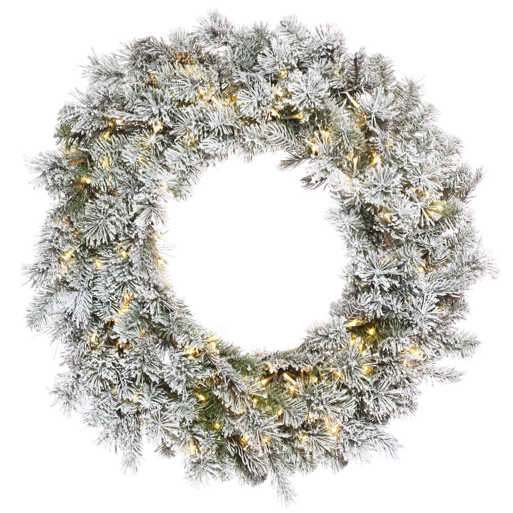 Vickerman 48” Flocked Kiana Wreath 3mm 300WW - K173648LED