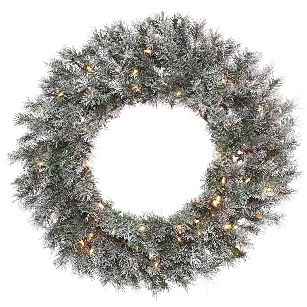 Vickerman 30” Frosted Lacey Wreath Dura-Lit 70CL - K176631