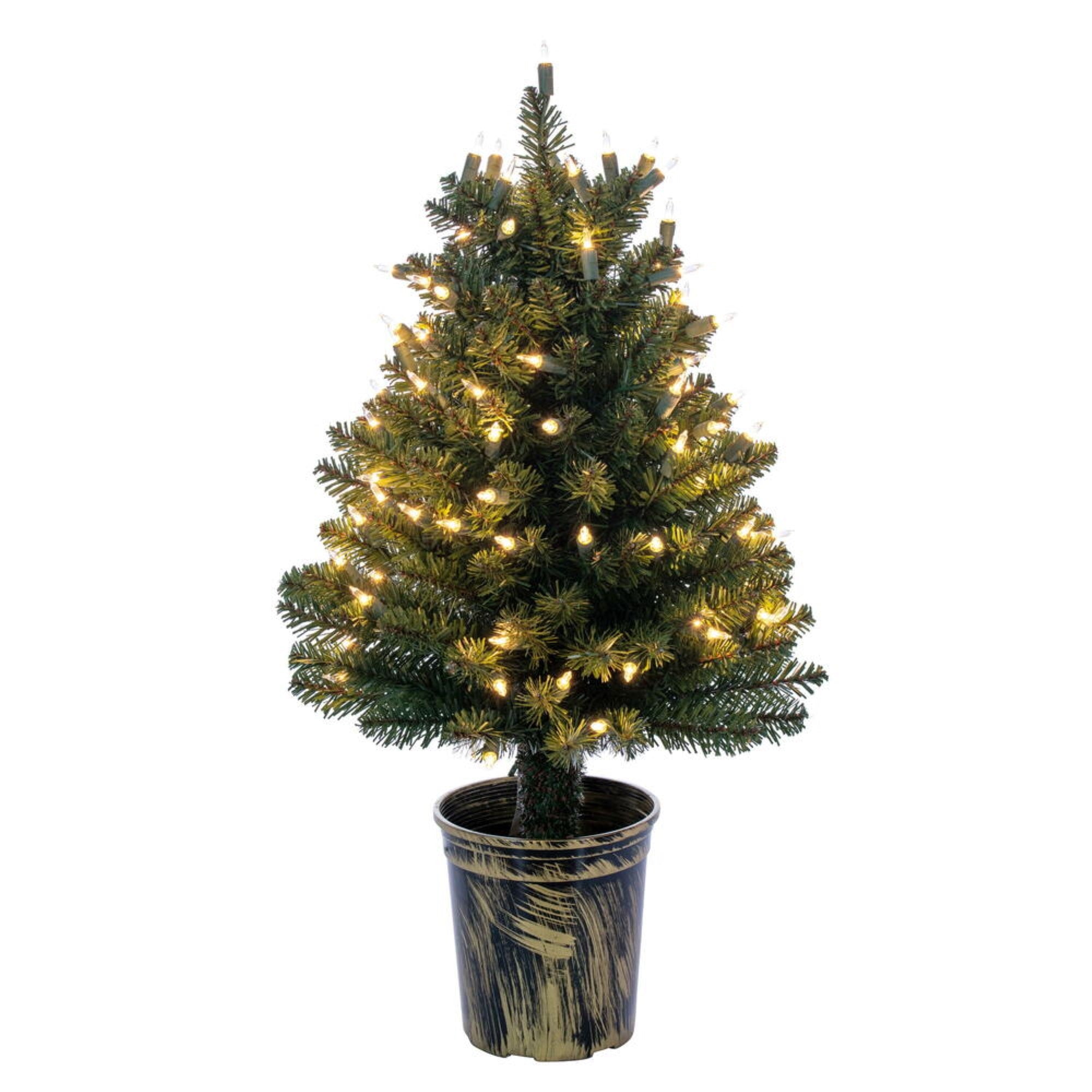 Vickerman 26″ Potted Tifton Cone Topiary Artificial Christmas Tree Clear Dura-lit Lights