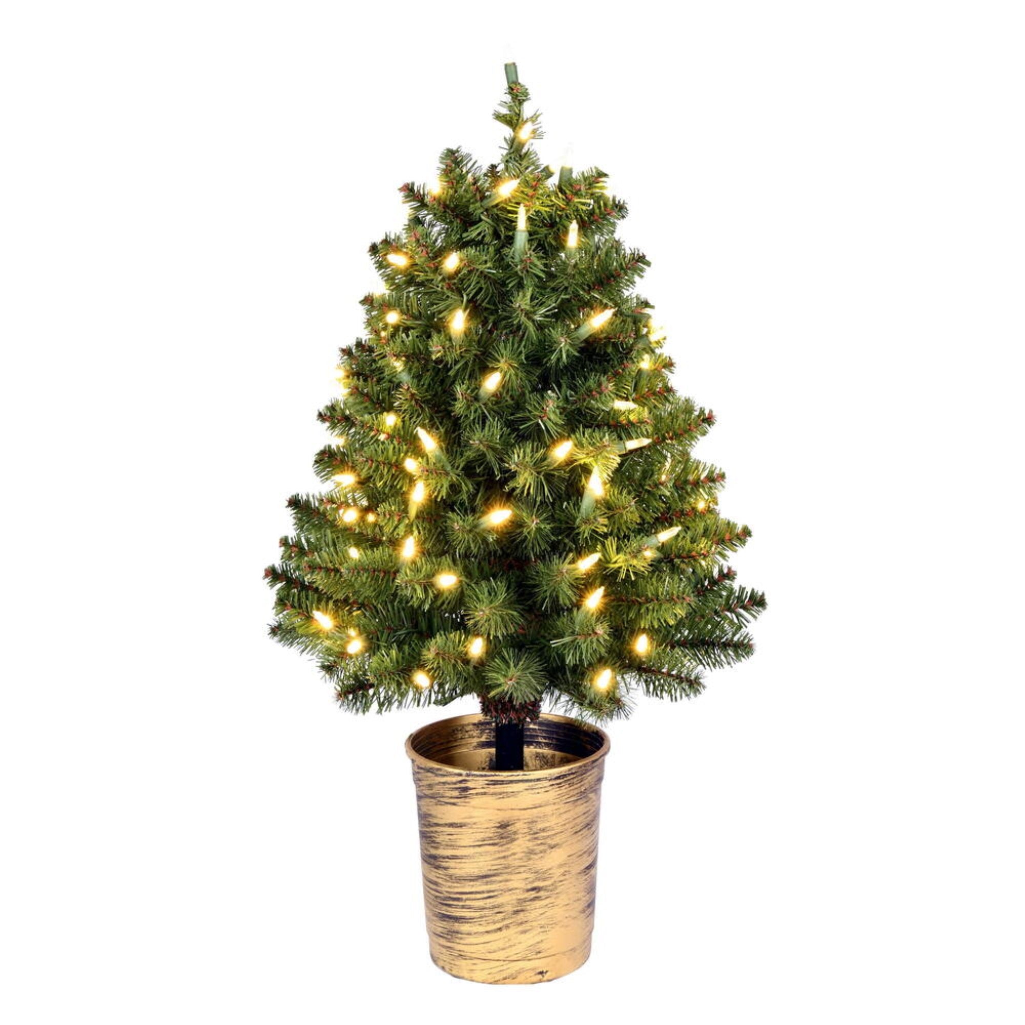Vickerman 26″ Potted Tifton Cone Topiary Artificial Christmas Tree Warm White Dura-lit LED Lights