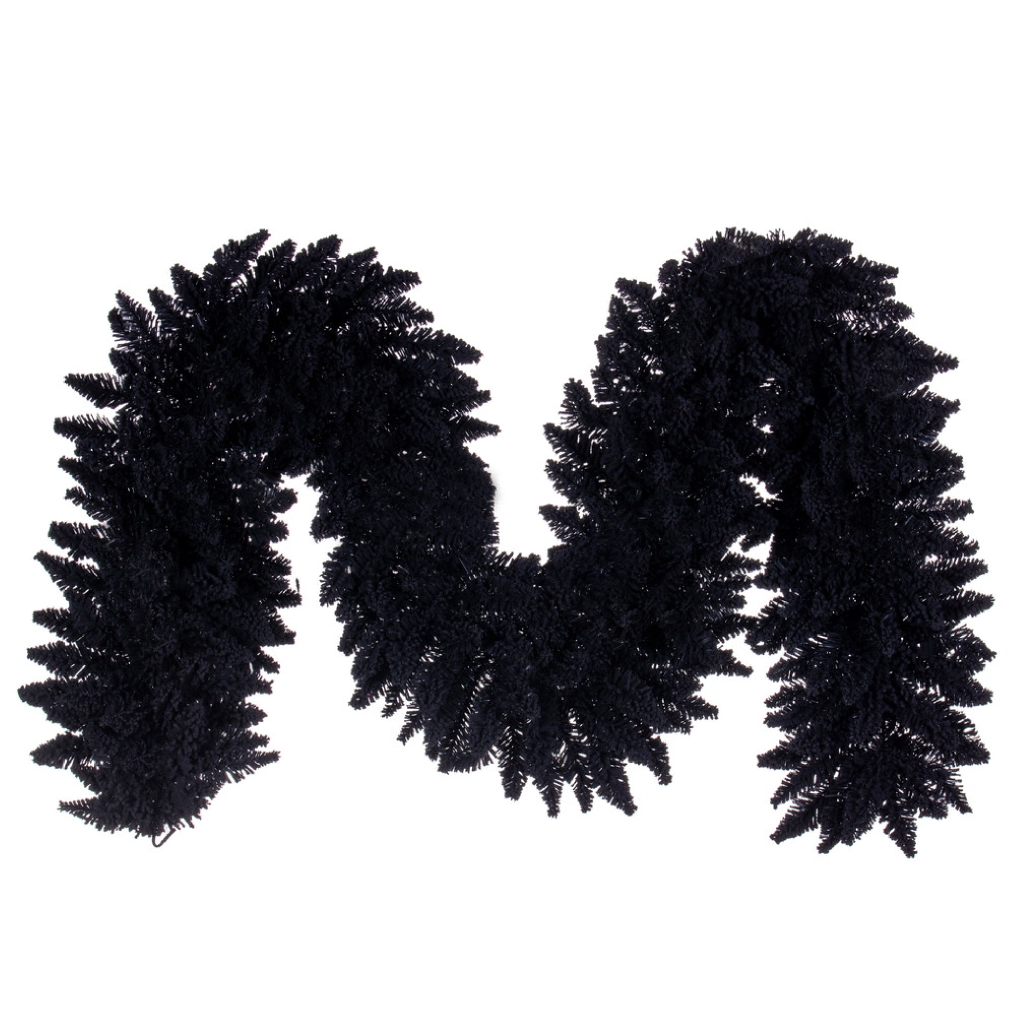 9' x 14” Flocked Black Fir Garland 250T
