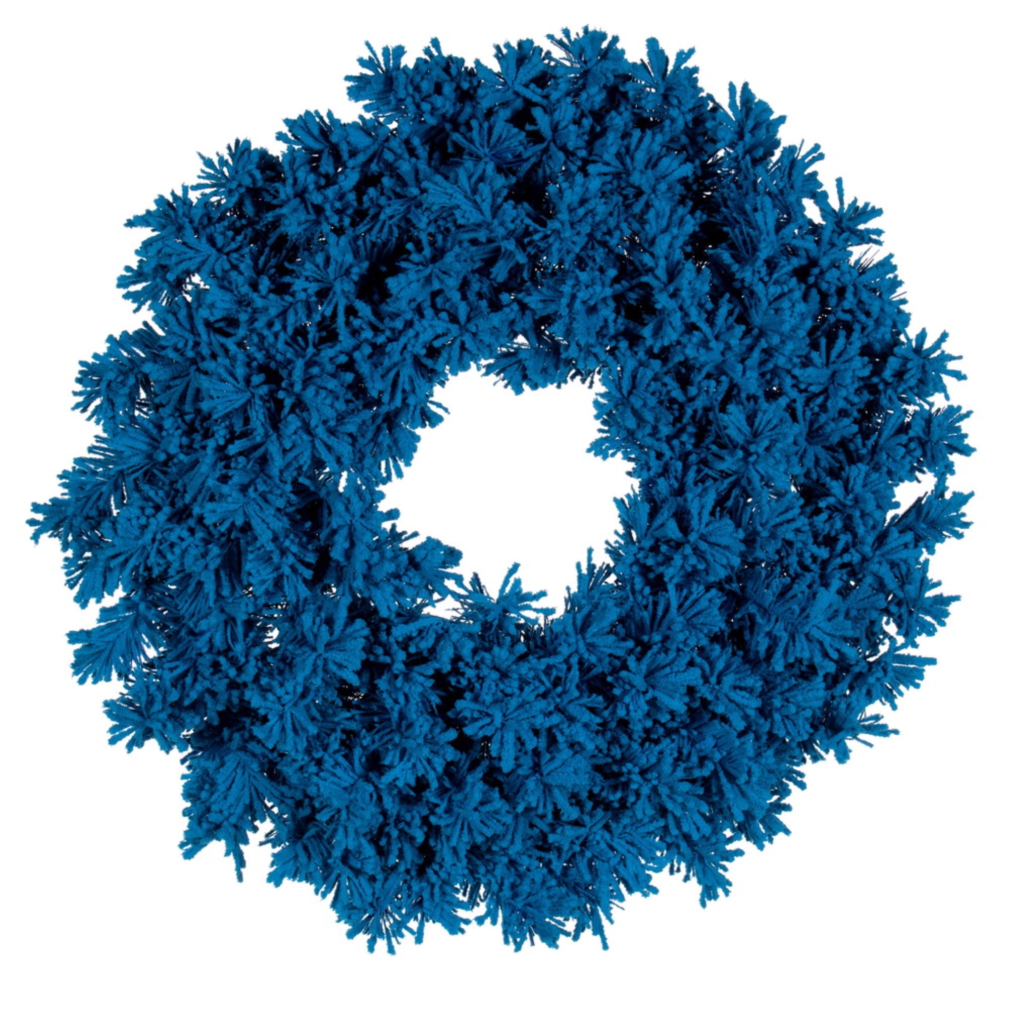Vickerman 30” Flocked Turquoise Fir Artificial Wreath Unlit.