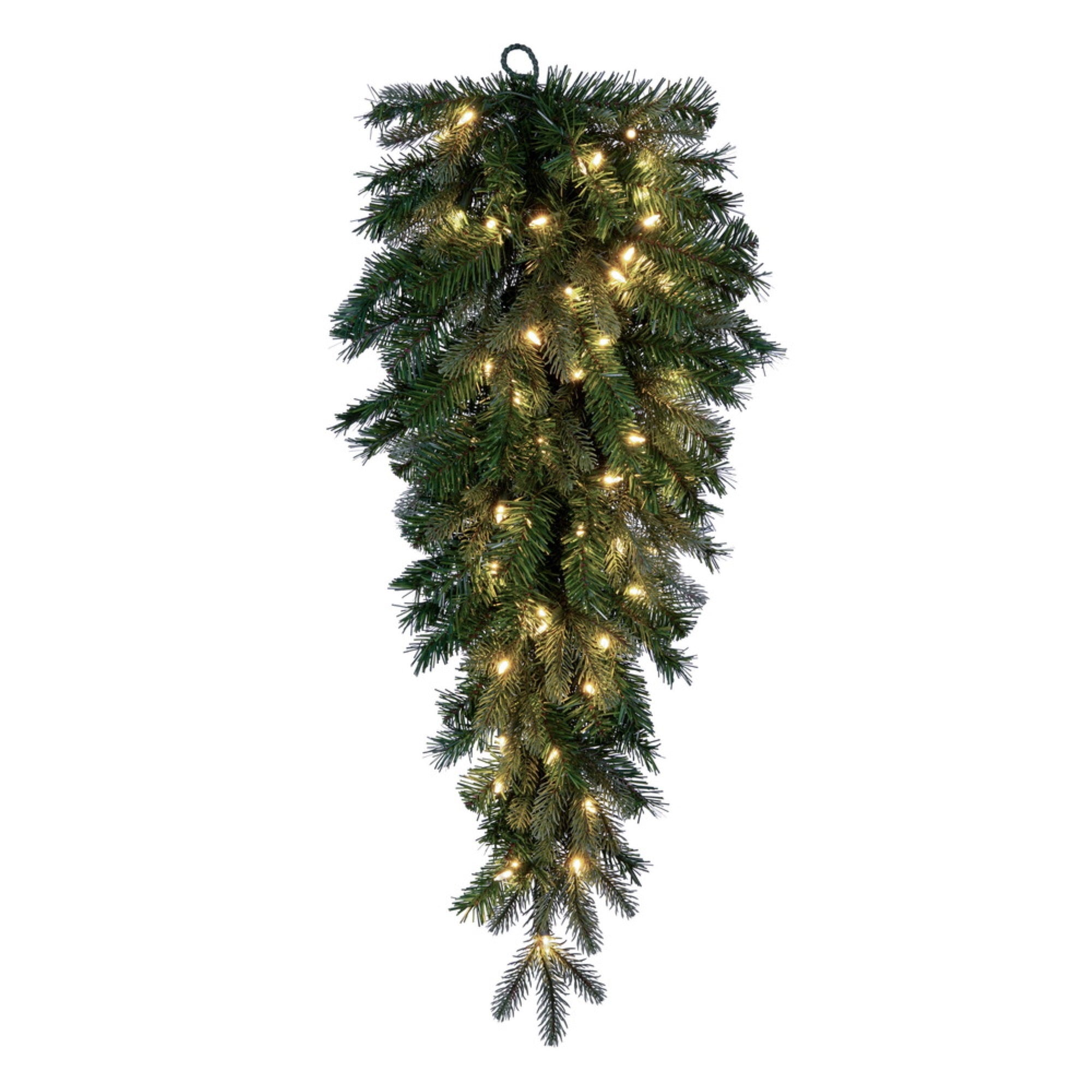 Vickerman 36” Douglas Fir Artificial Pre-Lit Teardrop with Dura-Lit Warm White LED Mini Lights.