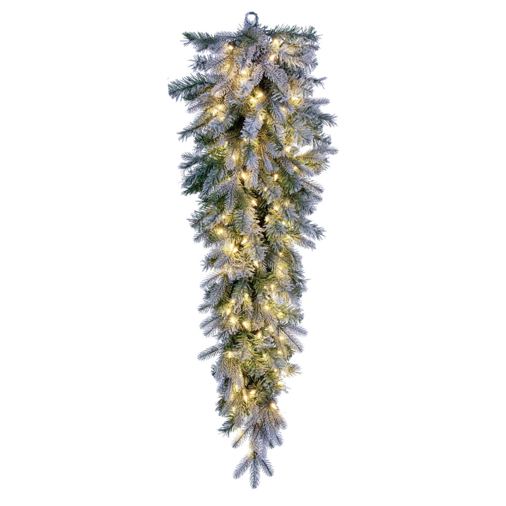 Vickerman 48” Frosted Douglas Fir Artificial Pre-Lit Teardrop with Warm White LED Lights.