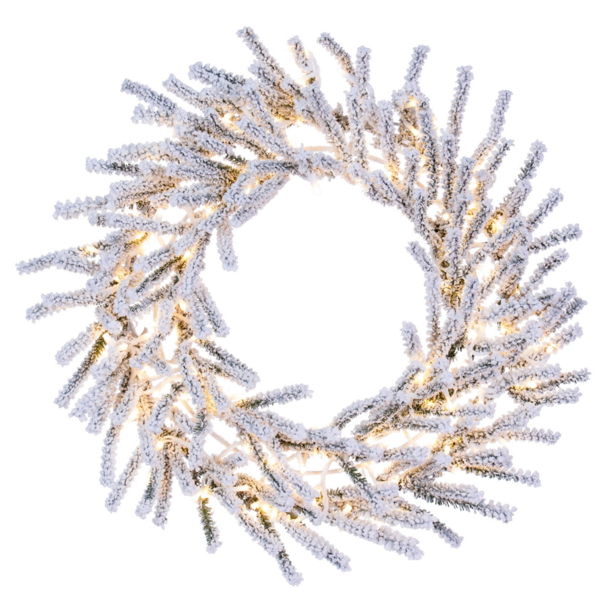 30″ Flocked Pistol Pine Wreath 3mm 200WW