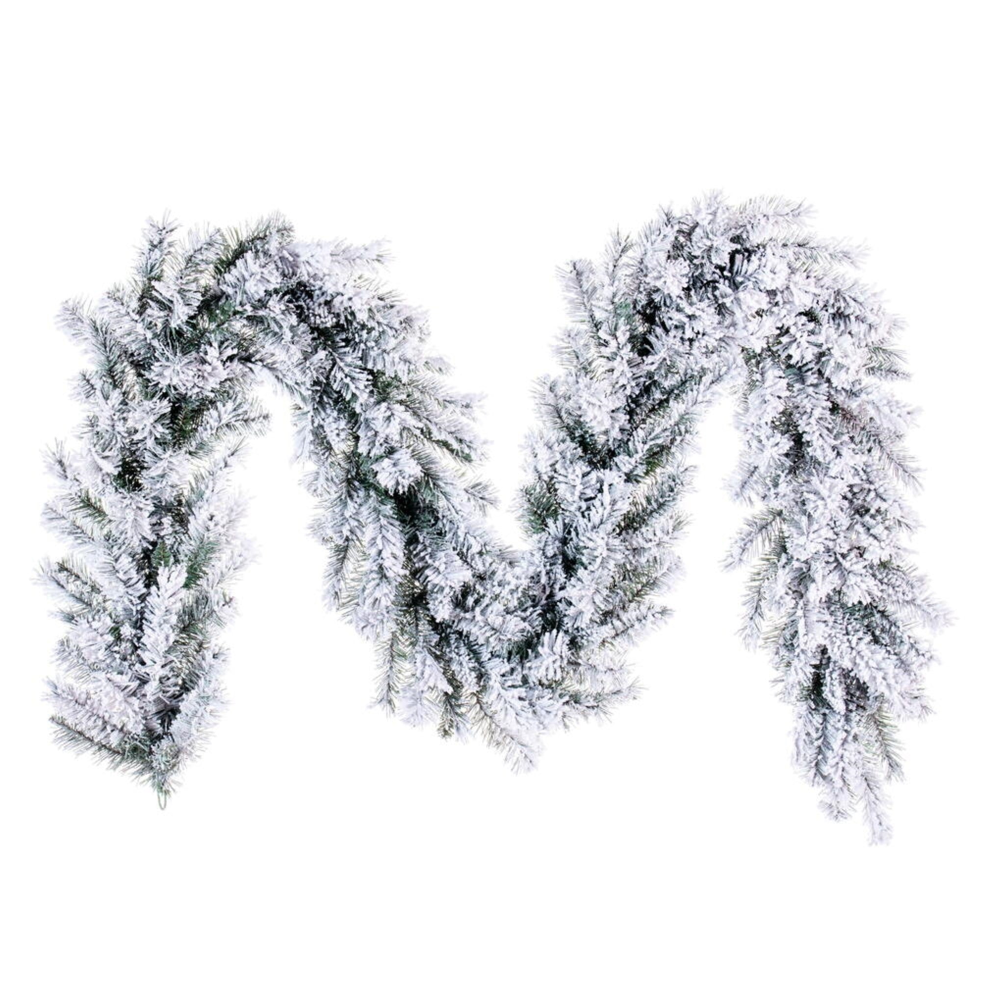 Vickerman 9' x 14” Frosted Glacier Pine Artificial Garland