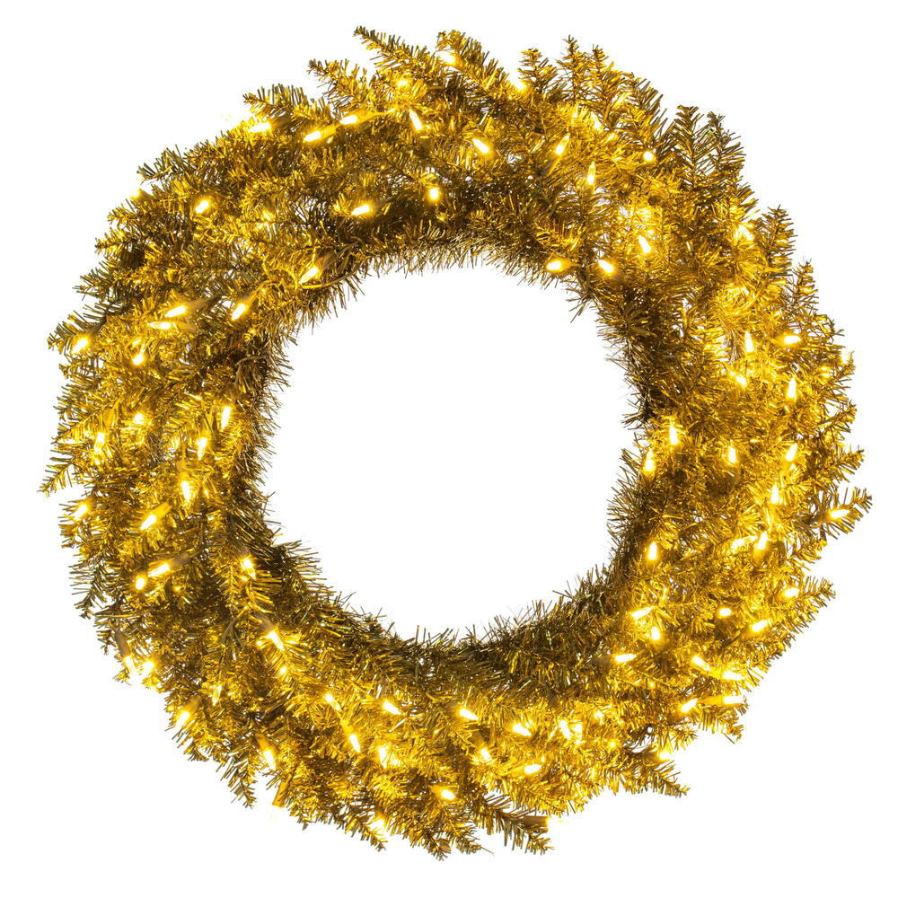 36” Gold Fir Wreath DuraLit 100WW