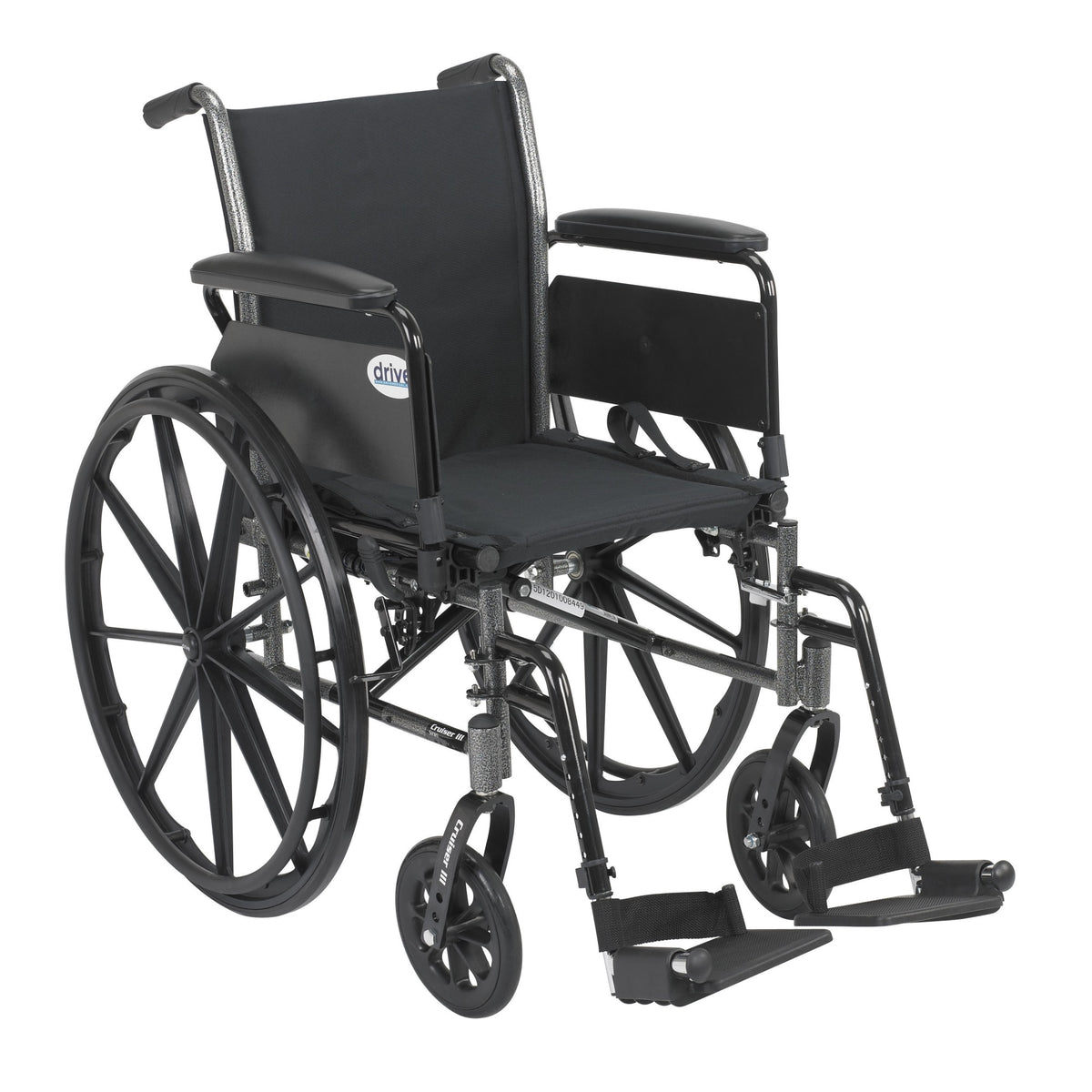Cruiser Iii Light Weight Wheelchair With Flip Back Removable Arms, Full Arms, Swing Away Footrests, 16 Seat