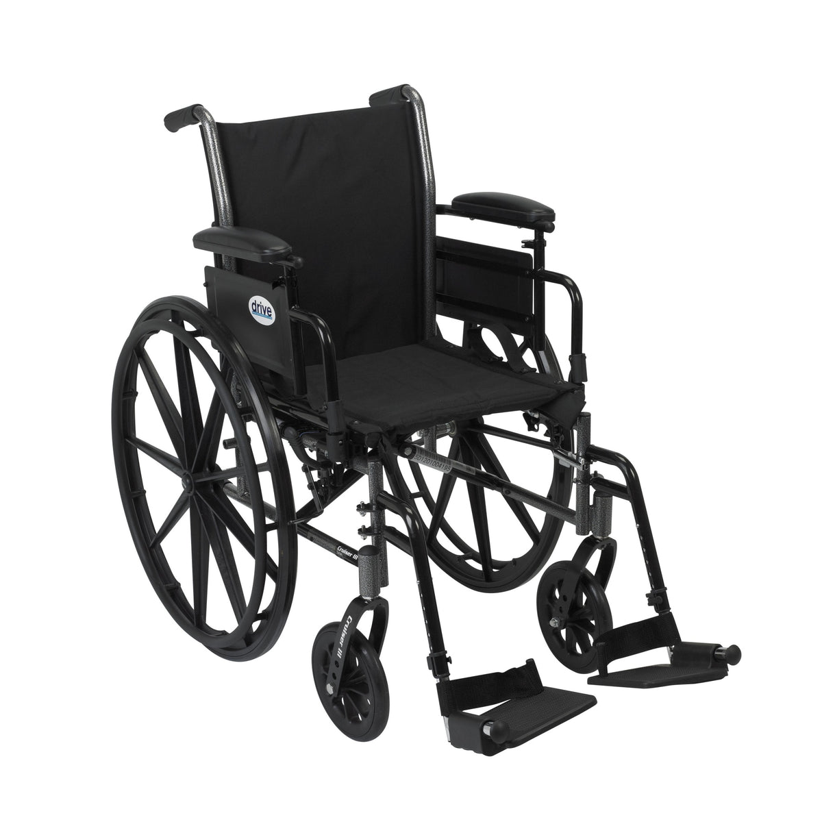 Cruiser Iii Light Weight Wheelchair With Flip Back Removable Arms, Adjustable Height Desk Arms, Swing Away Footrests, 20