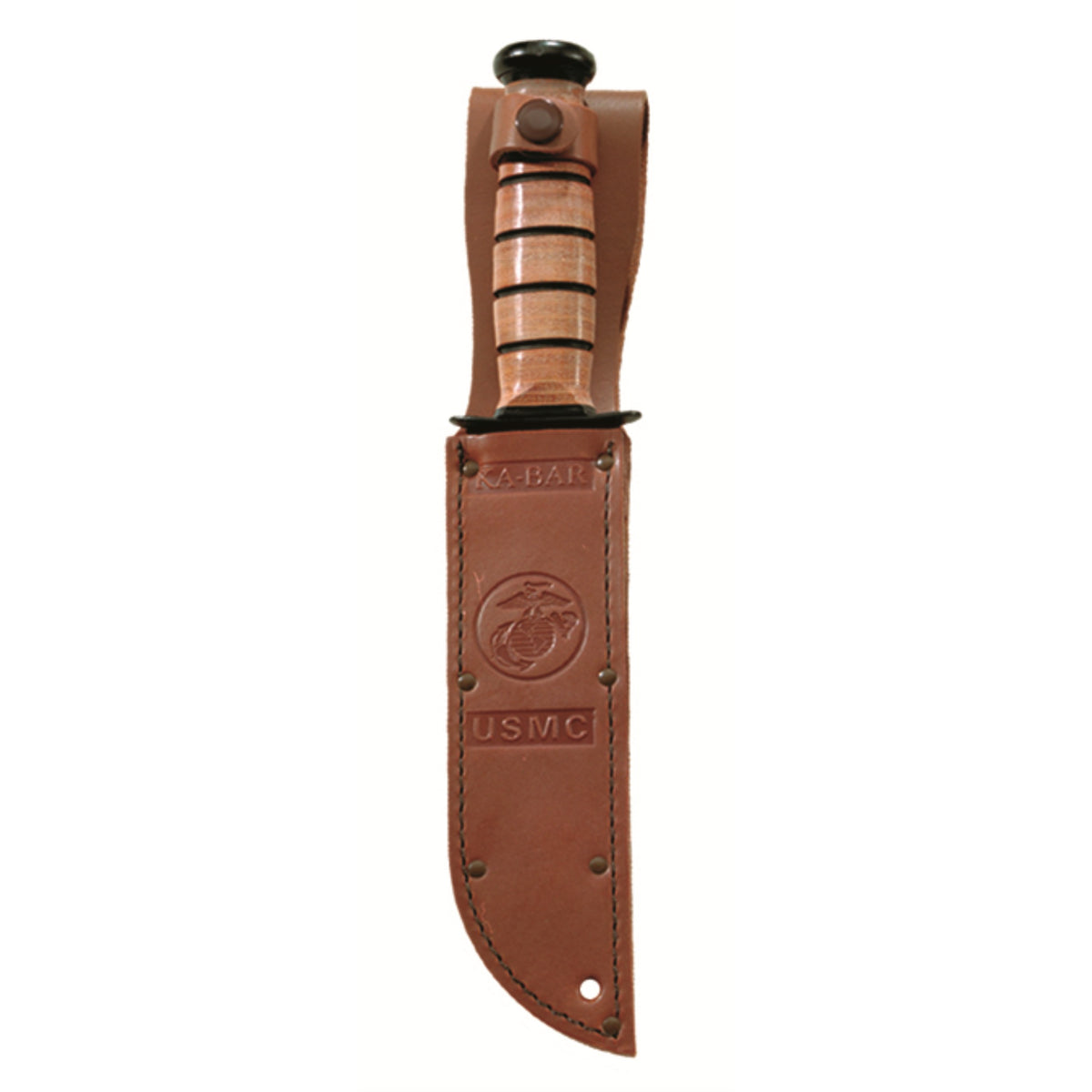 1217S - Ka-Bar Leather Sheath,Usmc Logo Brn,Fits Knf W/7'' Blade