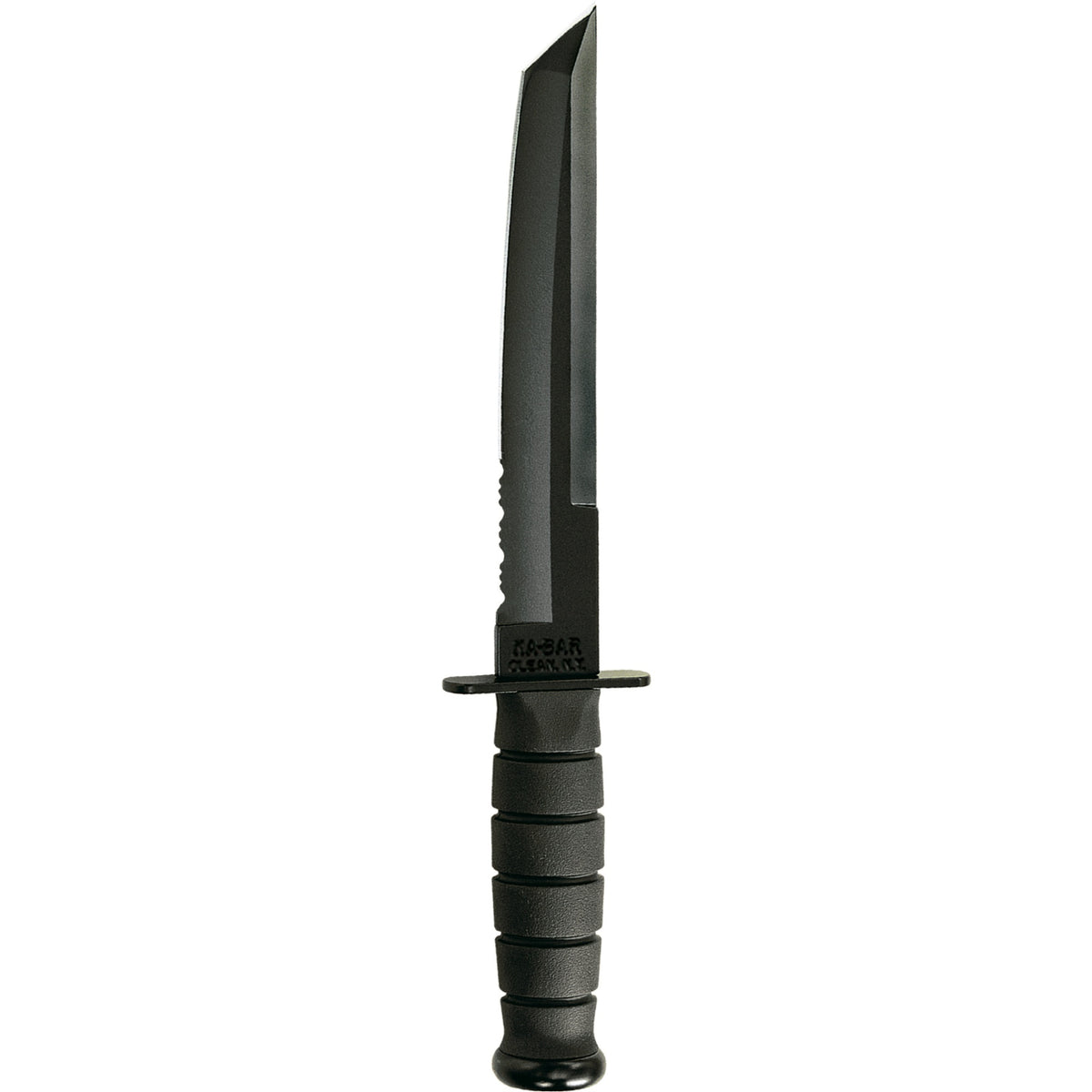 1245 - Ka-Bar Tanto Black, Black Hard Sheath, Serrated Edge