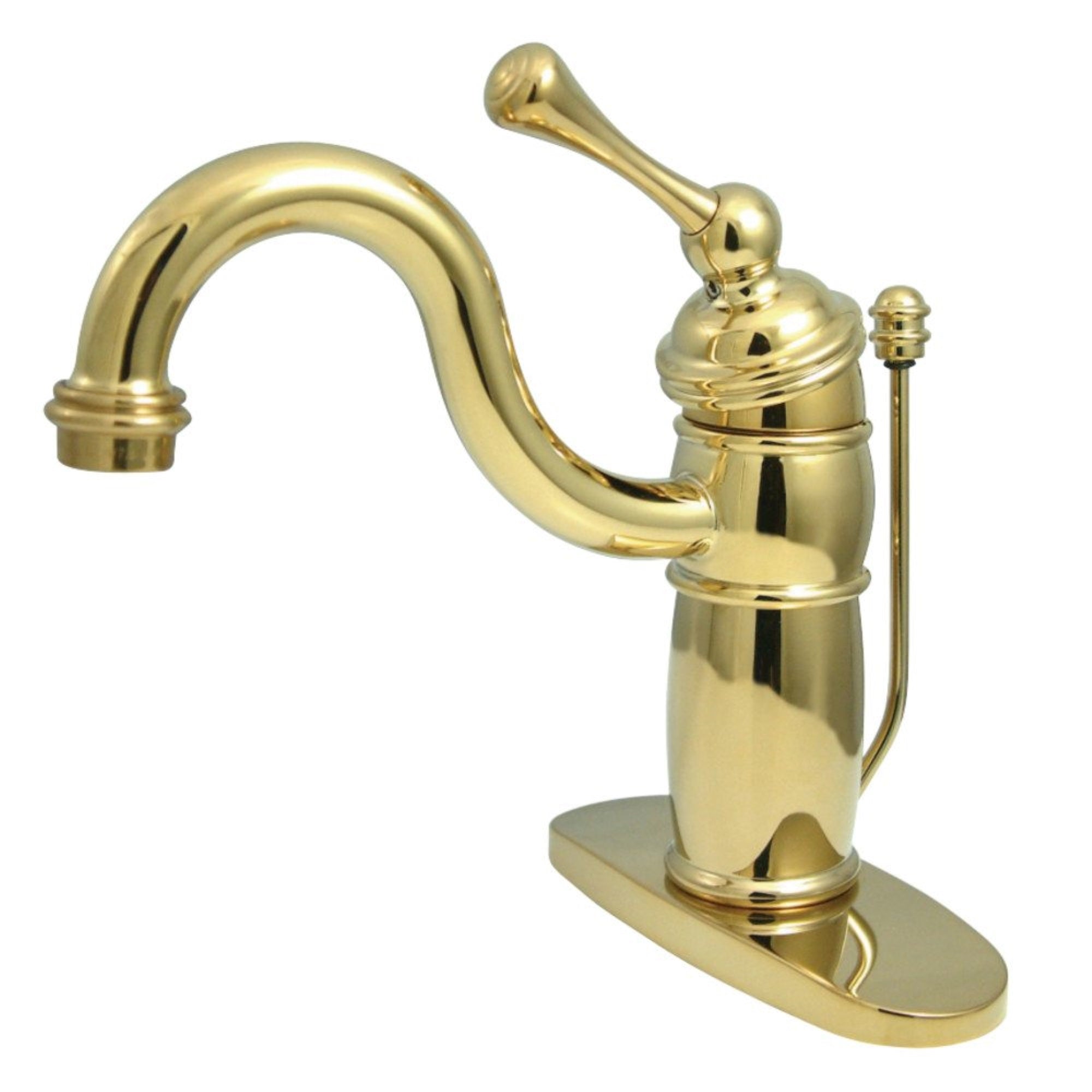 Kingston Brass Kb1402Bl Victorian Mono Block Bathroom Faucet, Polished Brass