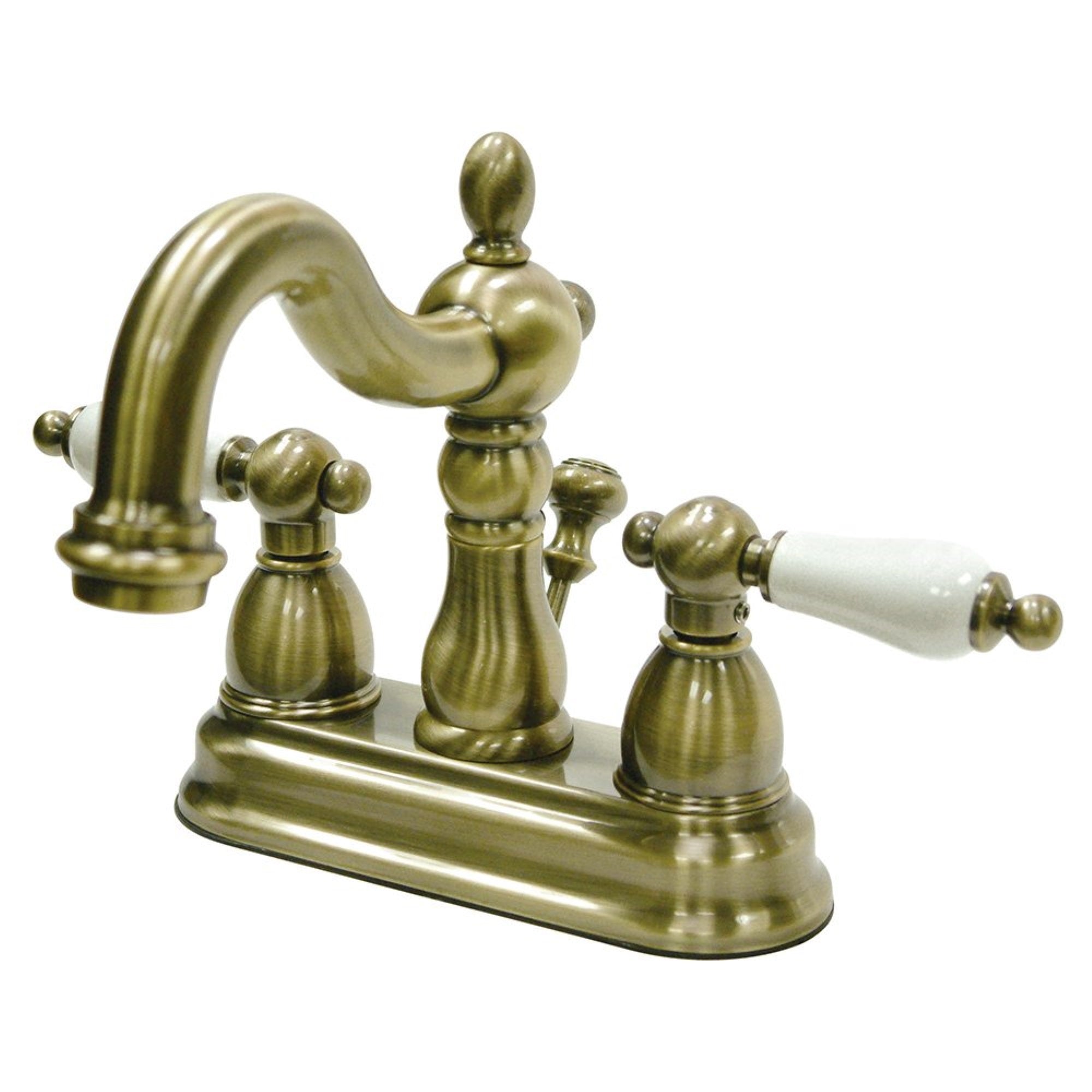 Kingston Brass Kb1603Pl Heritage 4 In. Centerset Bathroom Faucet, Antique Brass