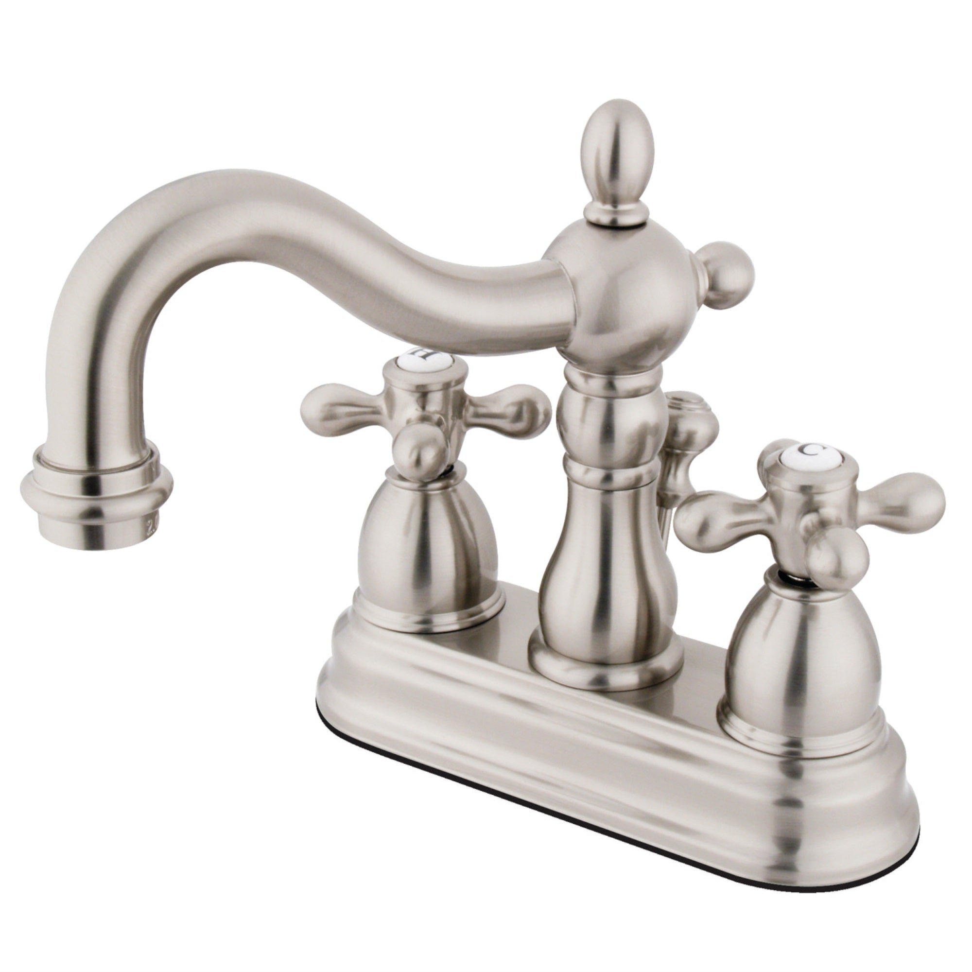 Kingston Brass Kb1608Ax Heritage 4 In. Centerset Bathroom Faucet, Brushed Nickel