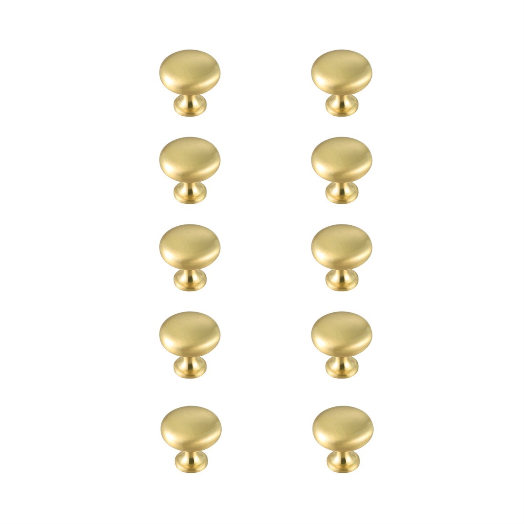 Cadon 1.2 Diameter Brushed Gold Mushroom Knob Multipack (Set Of 10)