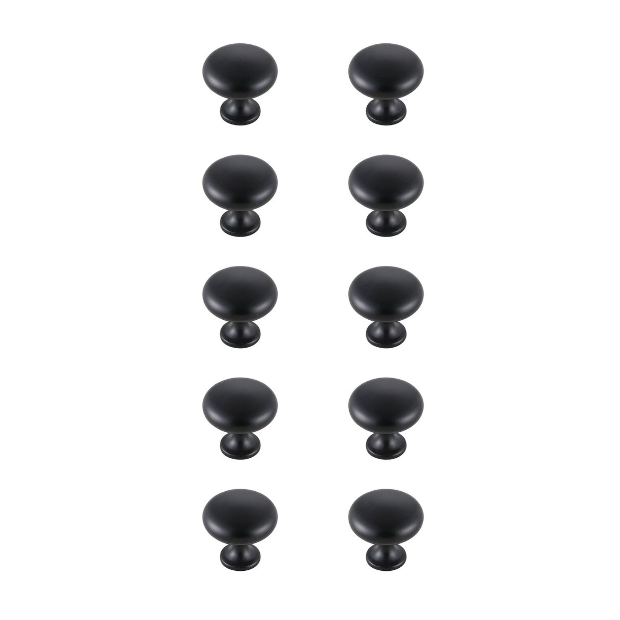 Cadon 1.2 Diameter Matte Black Mushroom Knob Multipack (Set Of 10)