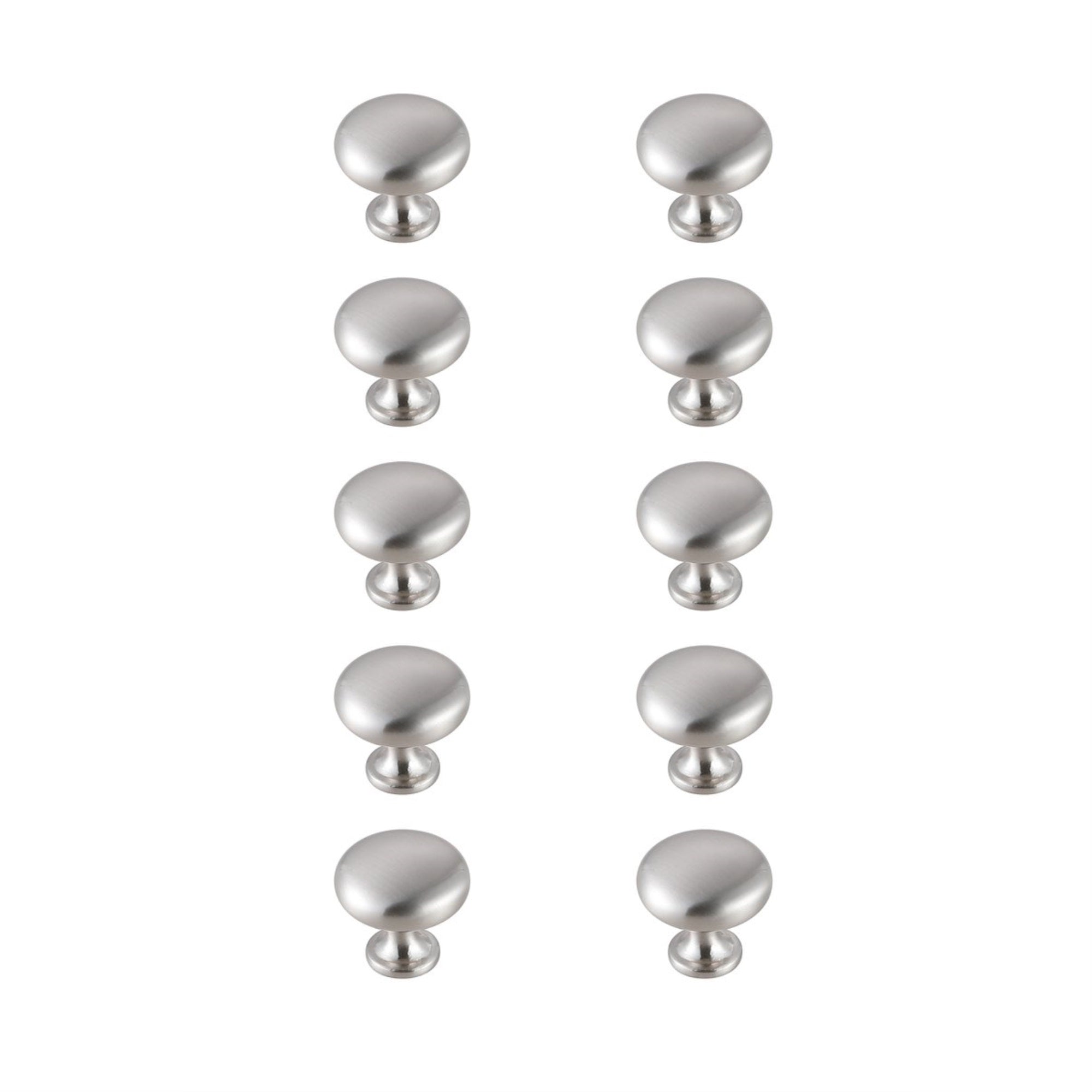 Cadon 1.2 Diameter Brushed Nickel Mushroom Knob Multipack (Set Of 10)