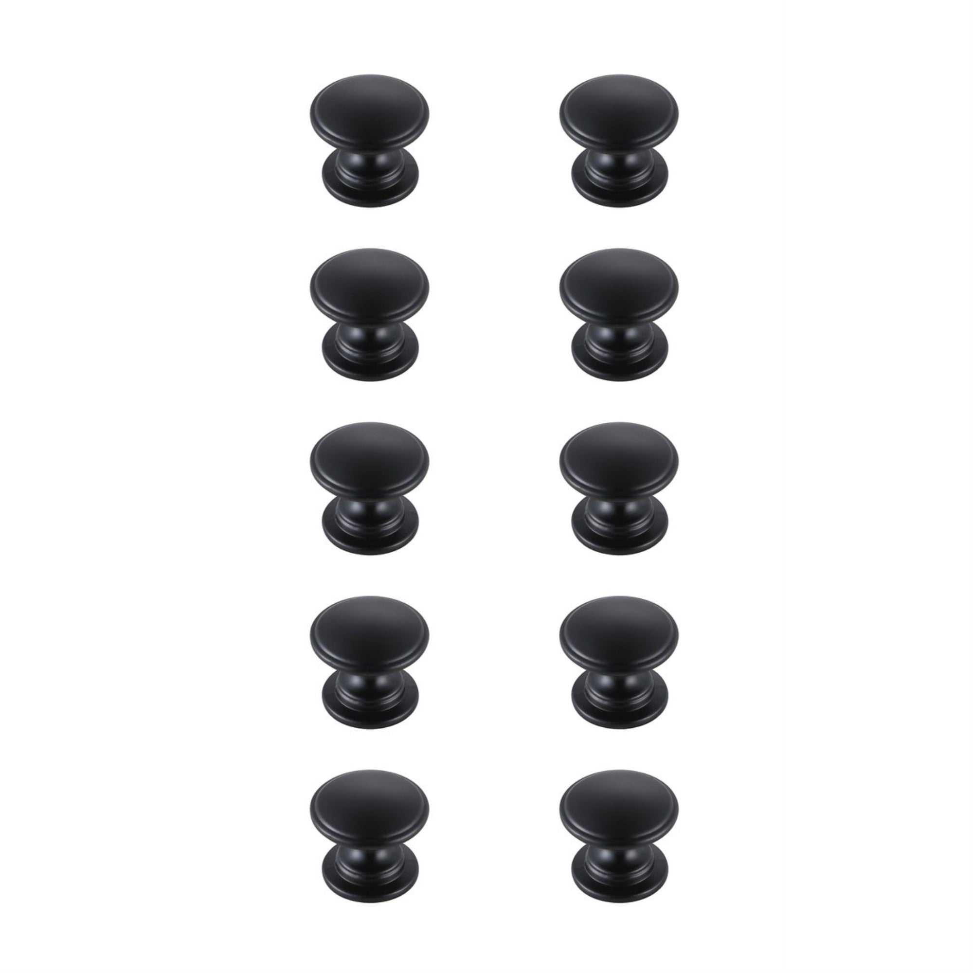 Kaid 1.2 Diameter Matte Black Mushroom Knob Multipack (Set Of 10)