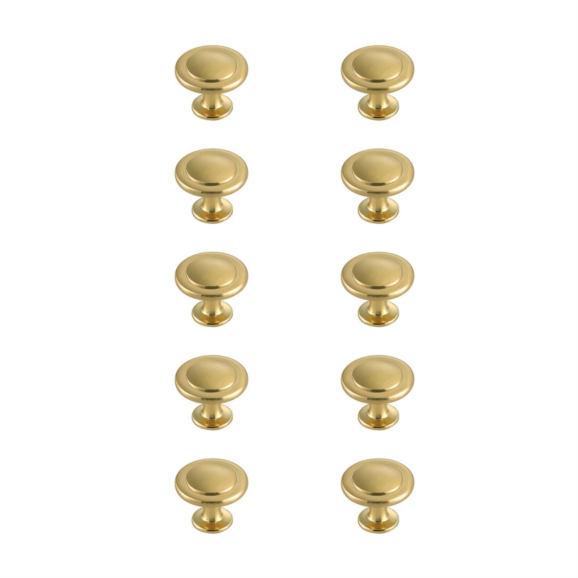 Logyn 1.3 Diameter Brushed Gold Mushroom Knob Multipack (Set Of 10)