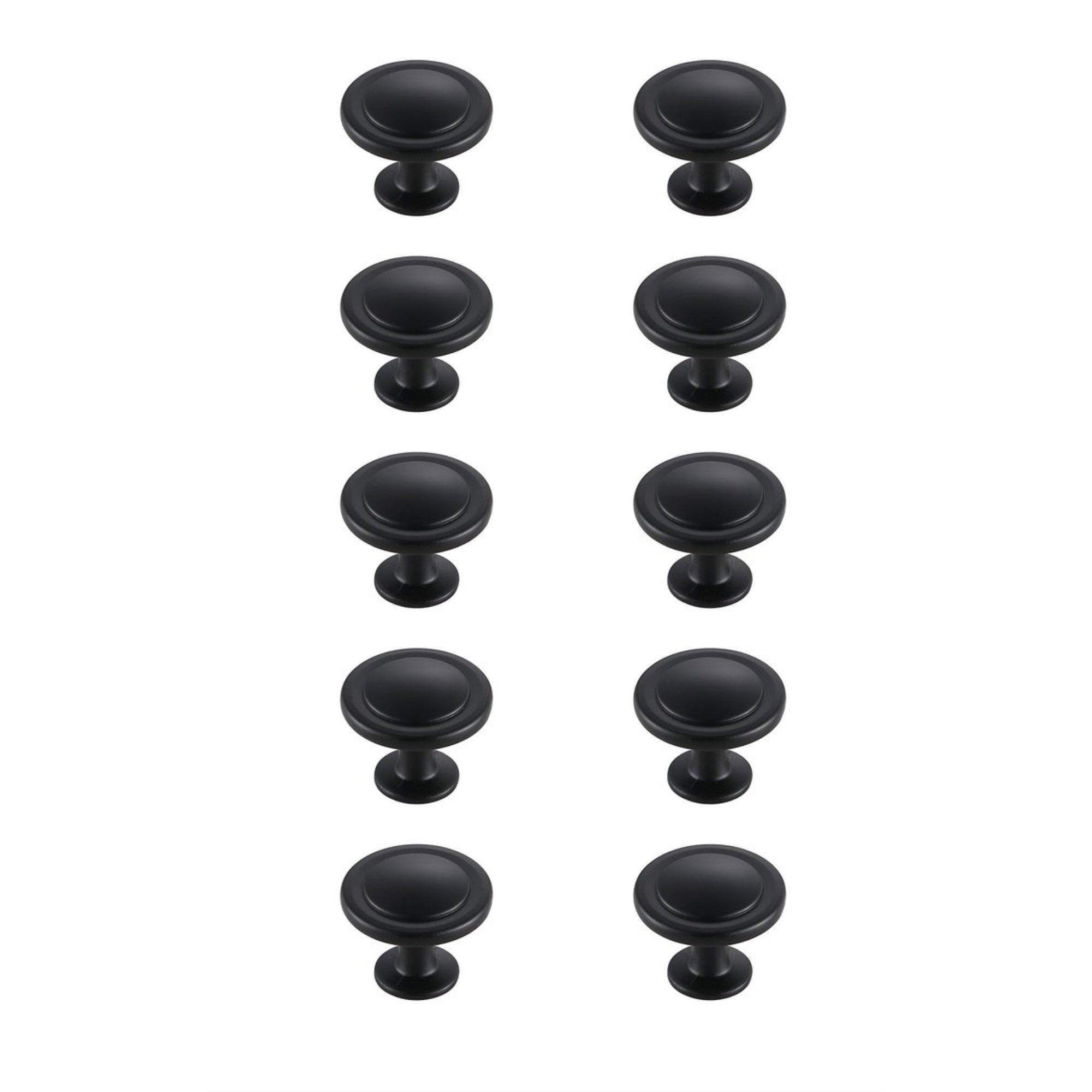Logyn 1.3 Diameter Matte Black Mushroom Knob Multipack (Set Of 10)