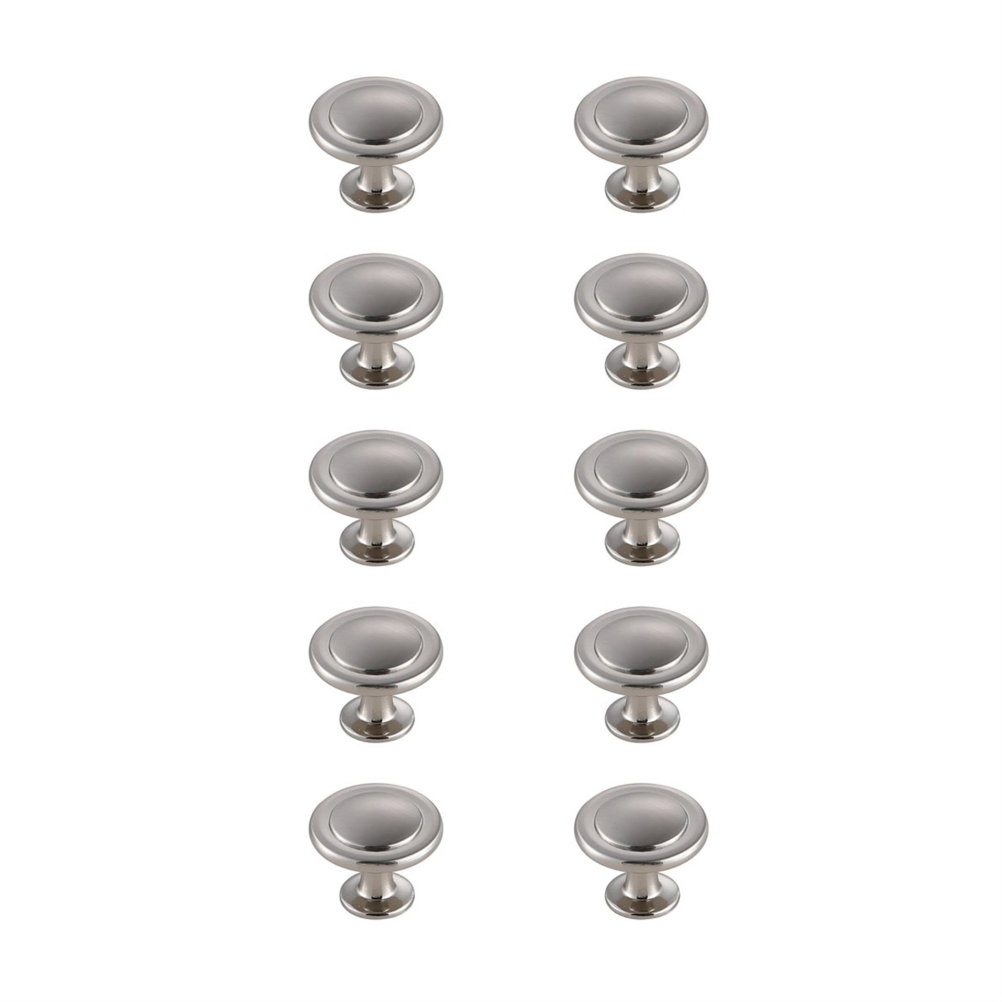 Logyn 1.3 Diameter Brushed Nickel Mushroom Knob Multipack (Set Of 10)