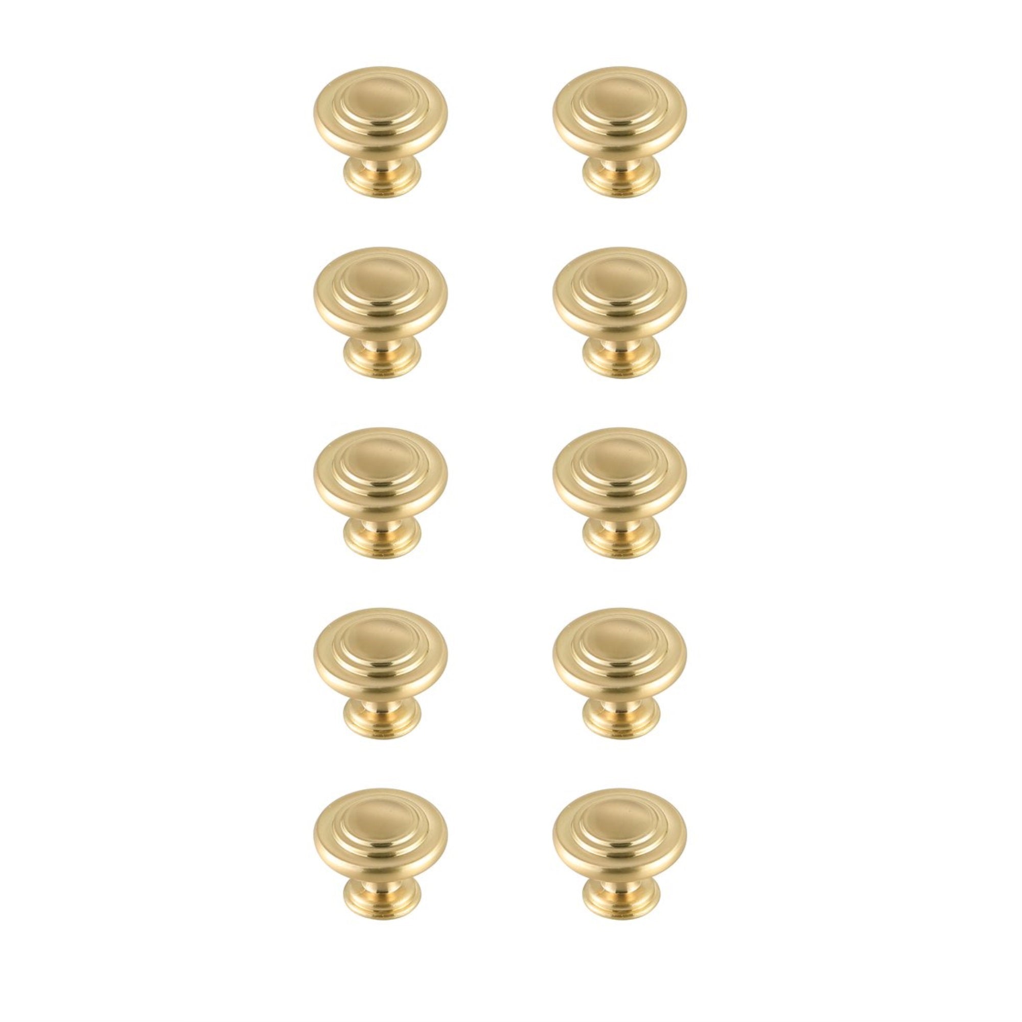 Minu 1.3 Diameter Brushed Gold Mushroom Knob Multipack (Set Of 10)