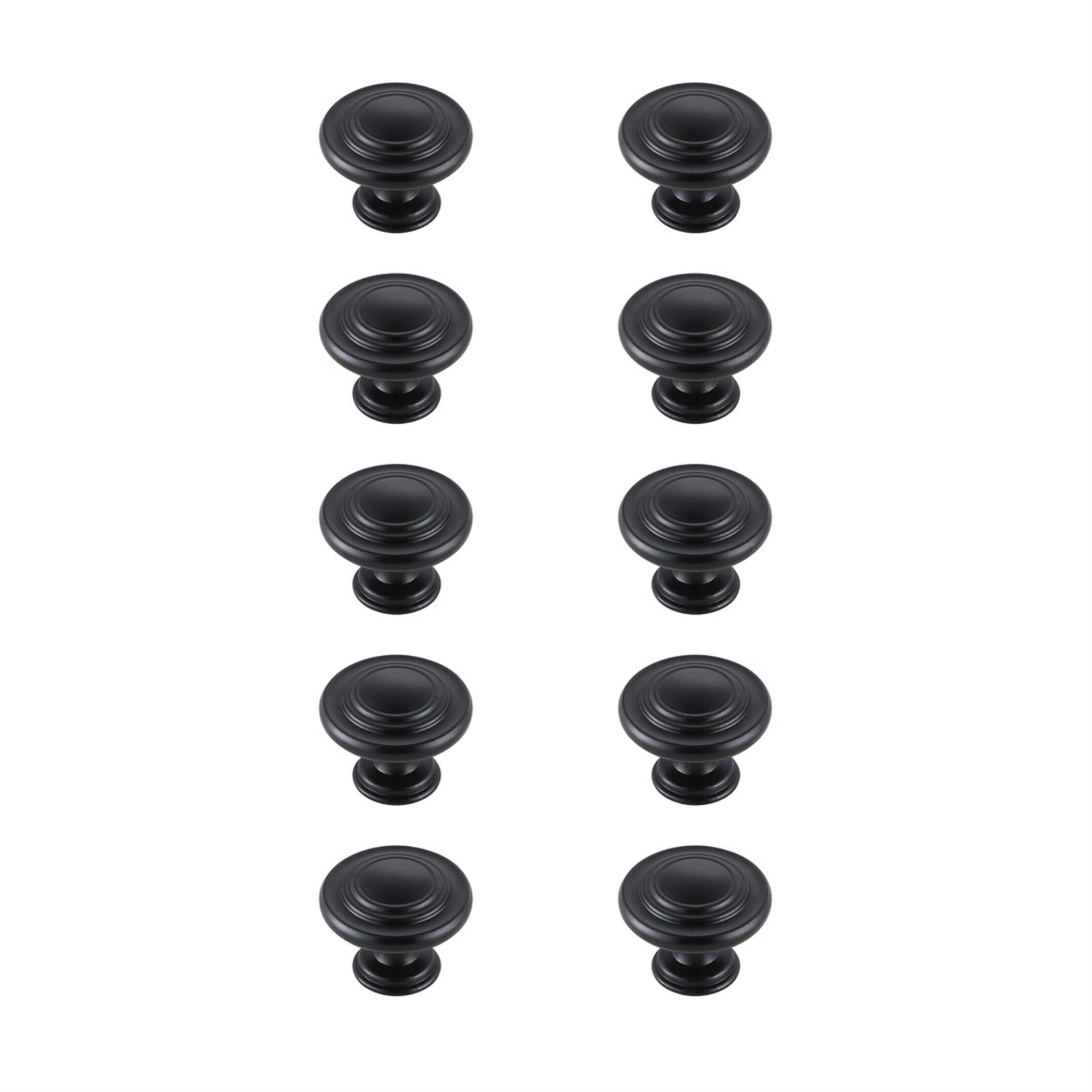 Minu 1.3 Diameter Matte Black Mushroom Knob Multipack (Set Of 10)
