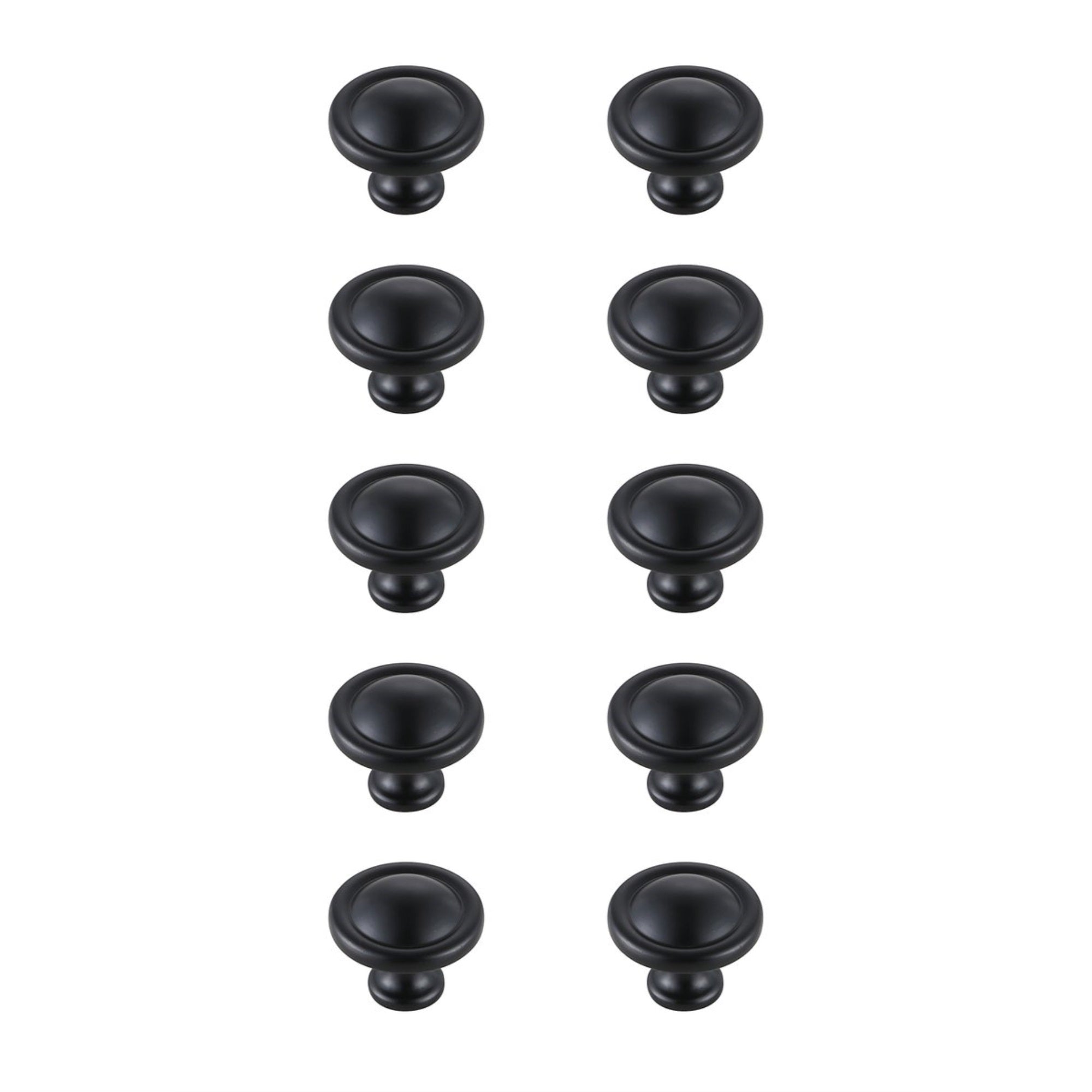 Garlande 1.2 Diameter Matte Black Mushroom Knob Multipack (Set Of 10)