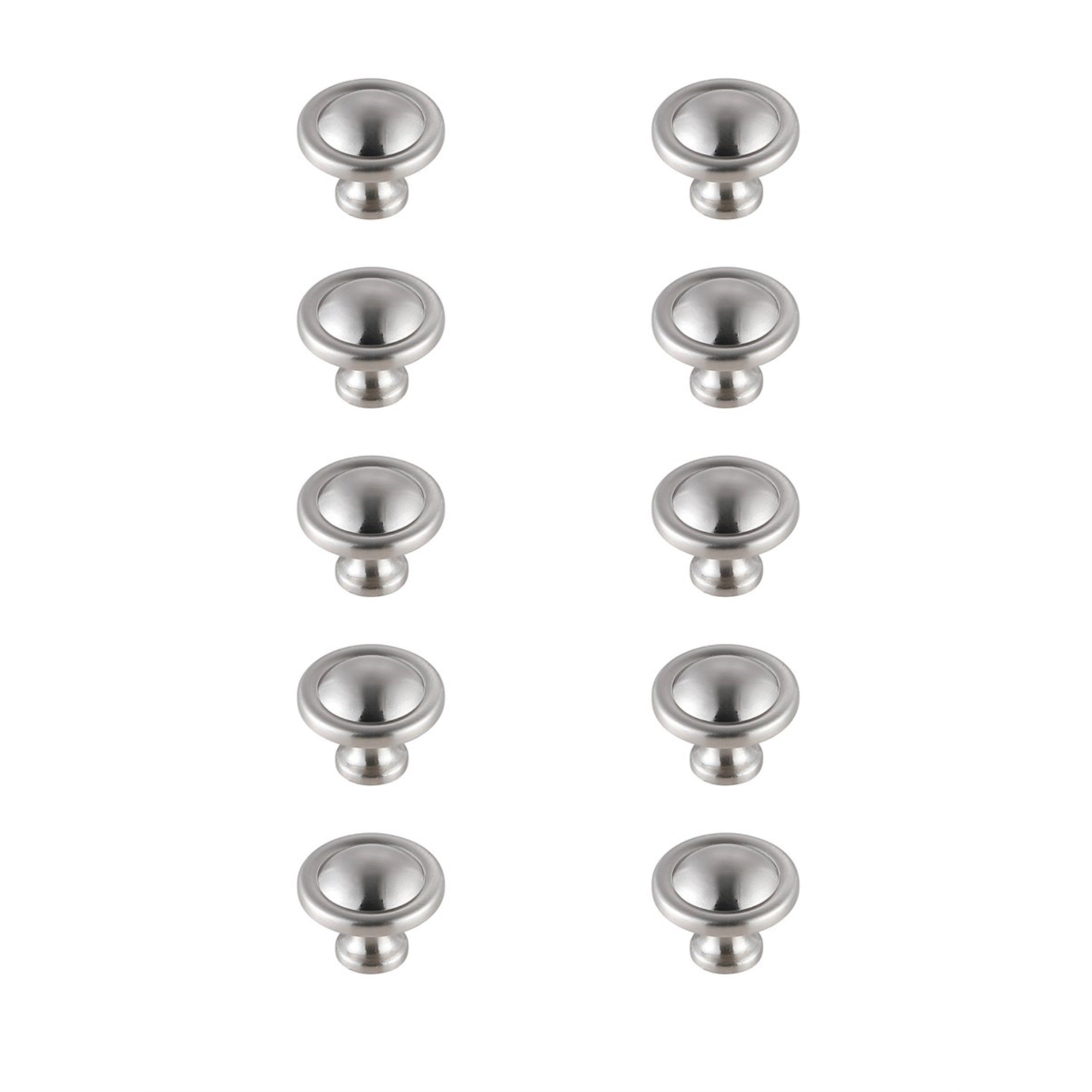 Garlande 1.2 Diameter Brushed Nickel Mushroom Knob Multipack (Set Of 10)