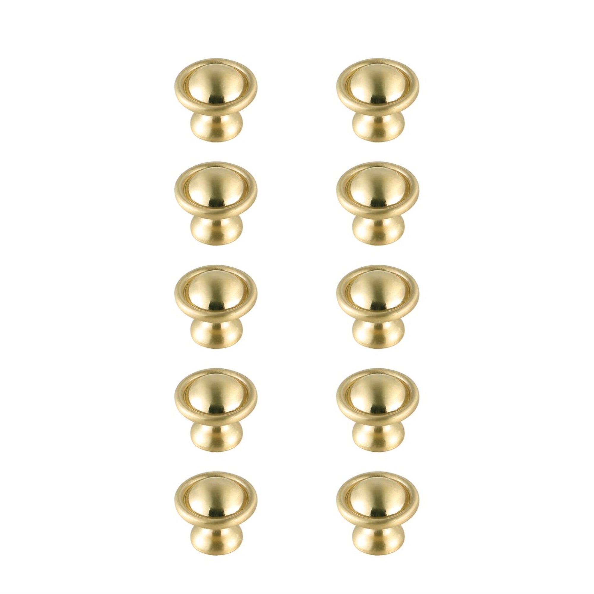 Kadea 1.2 Diameter Brushed Gold Mushroom Knob Multipack (Set Of 10)